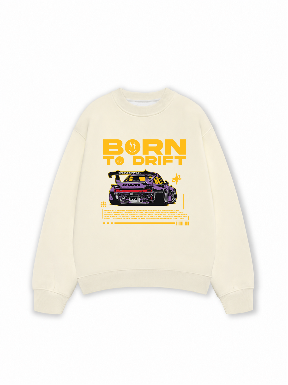Áo Sweater Nỉ Hai Da Porsche Born To Drift