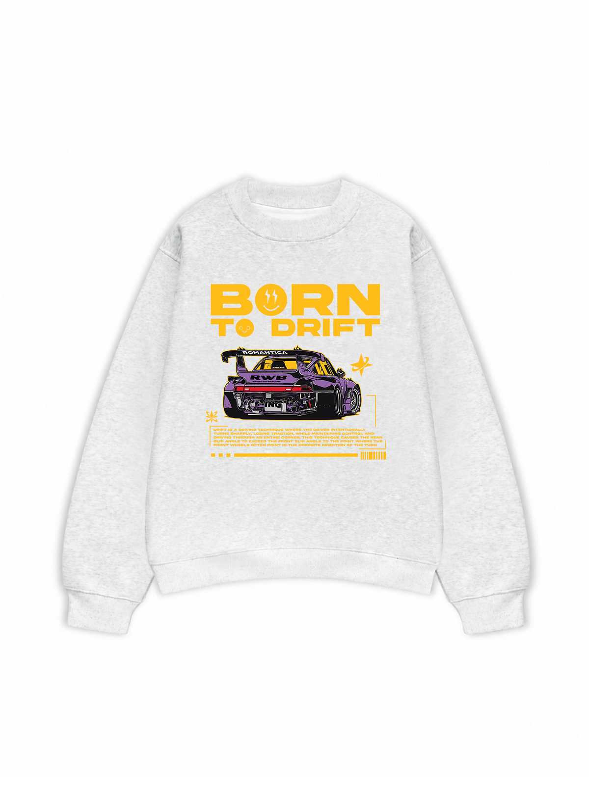 Áo Sweater Nỉ Hai Da Porsche Born To Drift