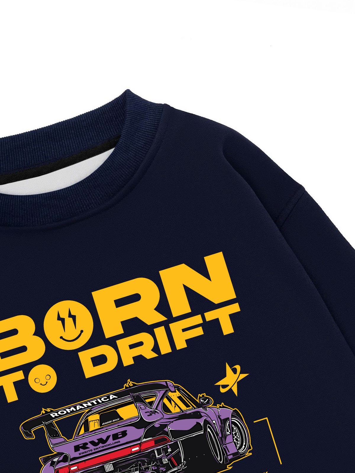 Áo Sweater Nỉ Hai Da Porsche Born To Drift