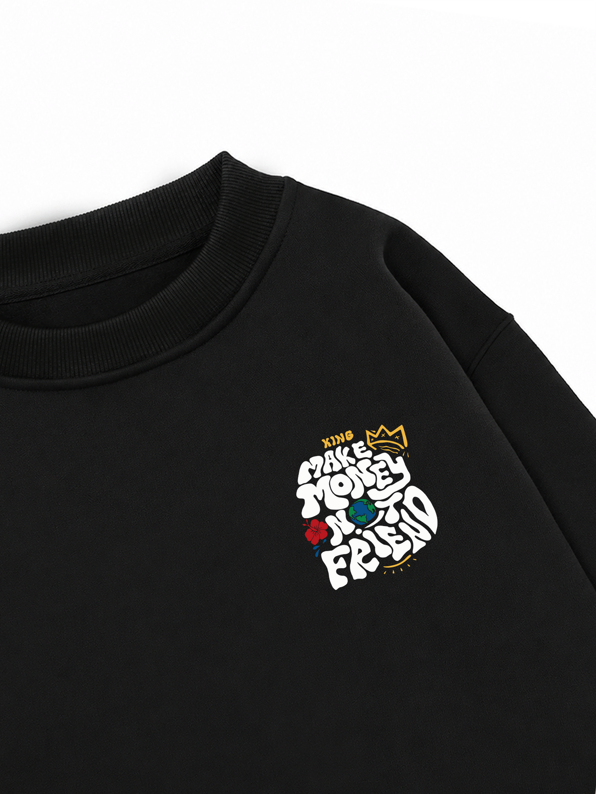 Áo Sweater Nỉ Hai Da Money King Make Not Friend