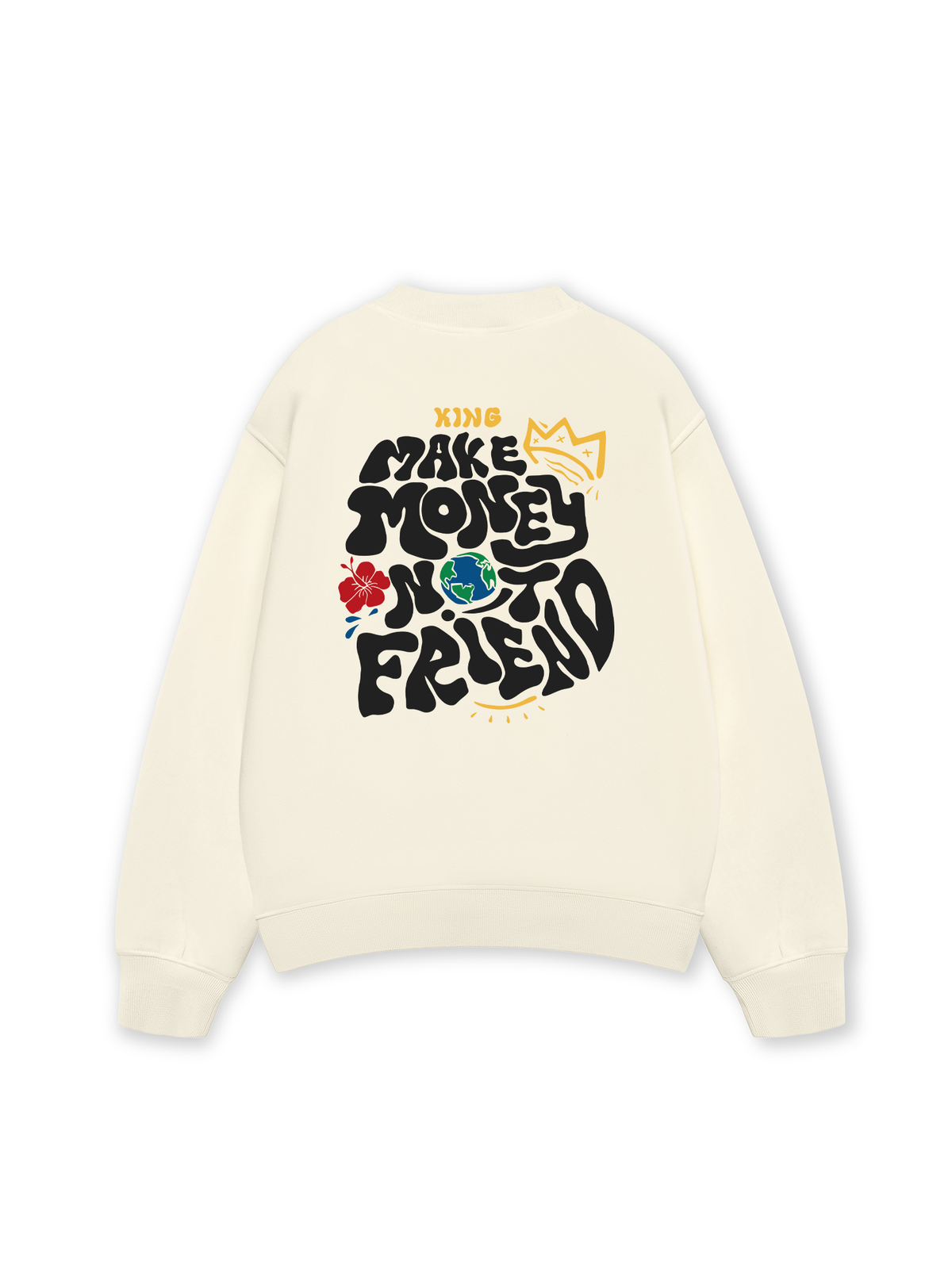 Áo Sweater Nỉ Hai Da Money King Make Not Friend