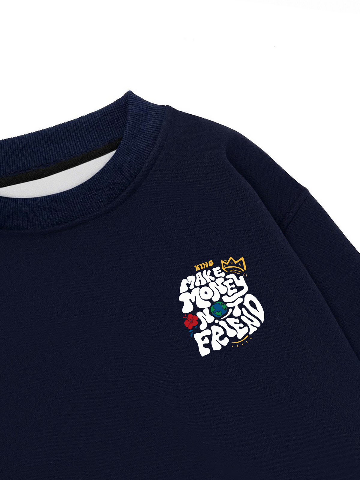Áo Sweater Nỉ Hai Da Money King Make Not Friend