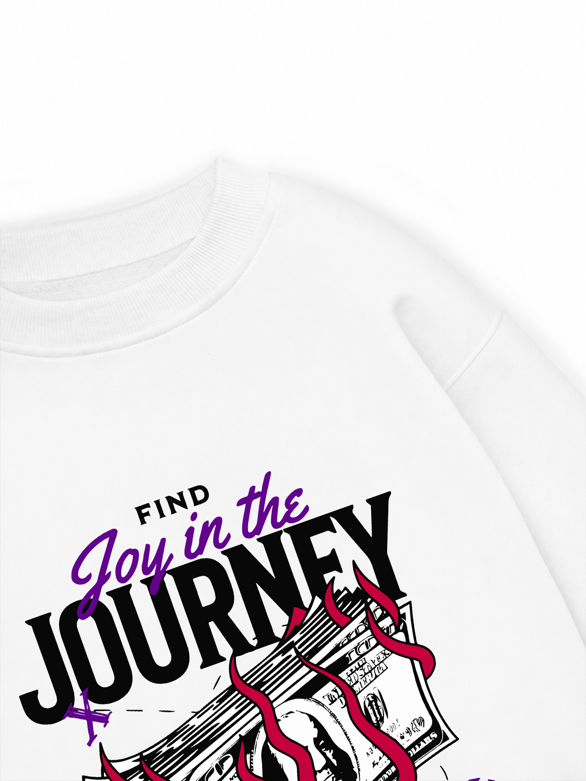 Áo Sweater Nỉ Hai Da Money Find Joy In The Journey