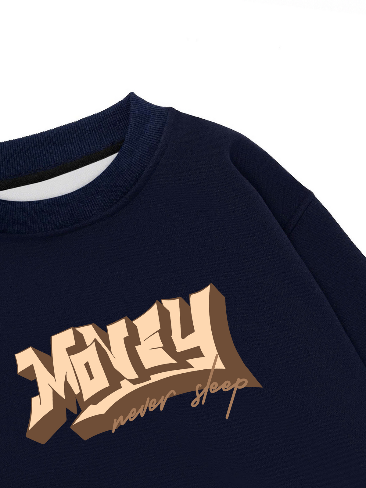 Áo Sweater Nỉ Hai Da Money Never Sleep