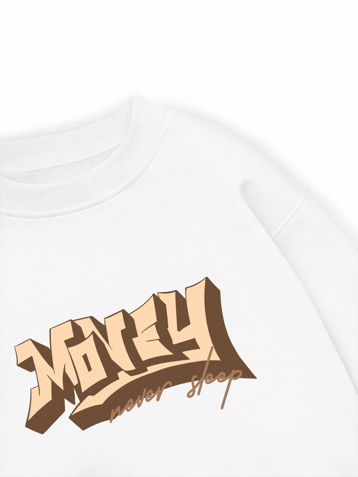 Áo Sweater Nỉ Hai Da Money Never Sleep
