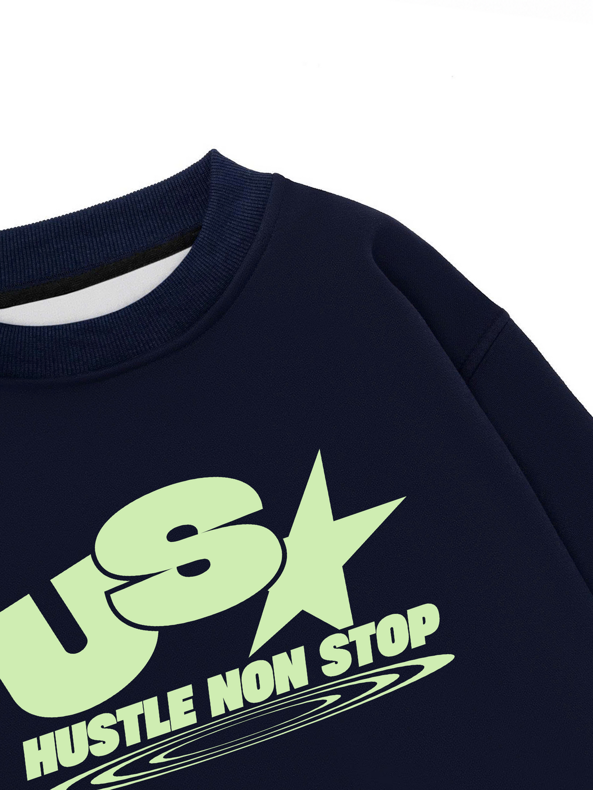 Áo Sweater Nỉ Hai Da USA Hustle Non Stop