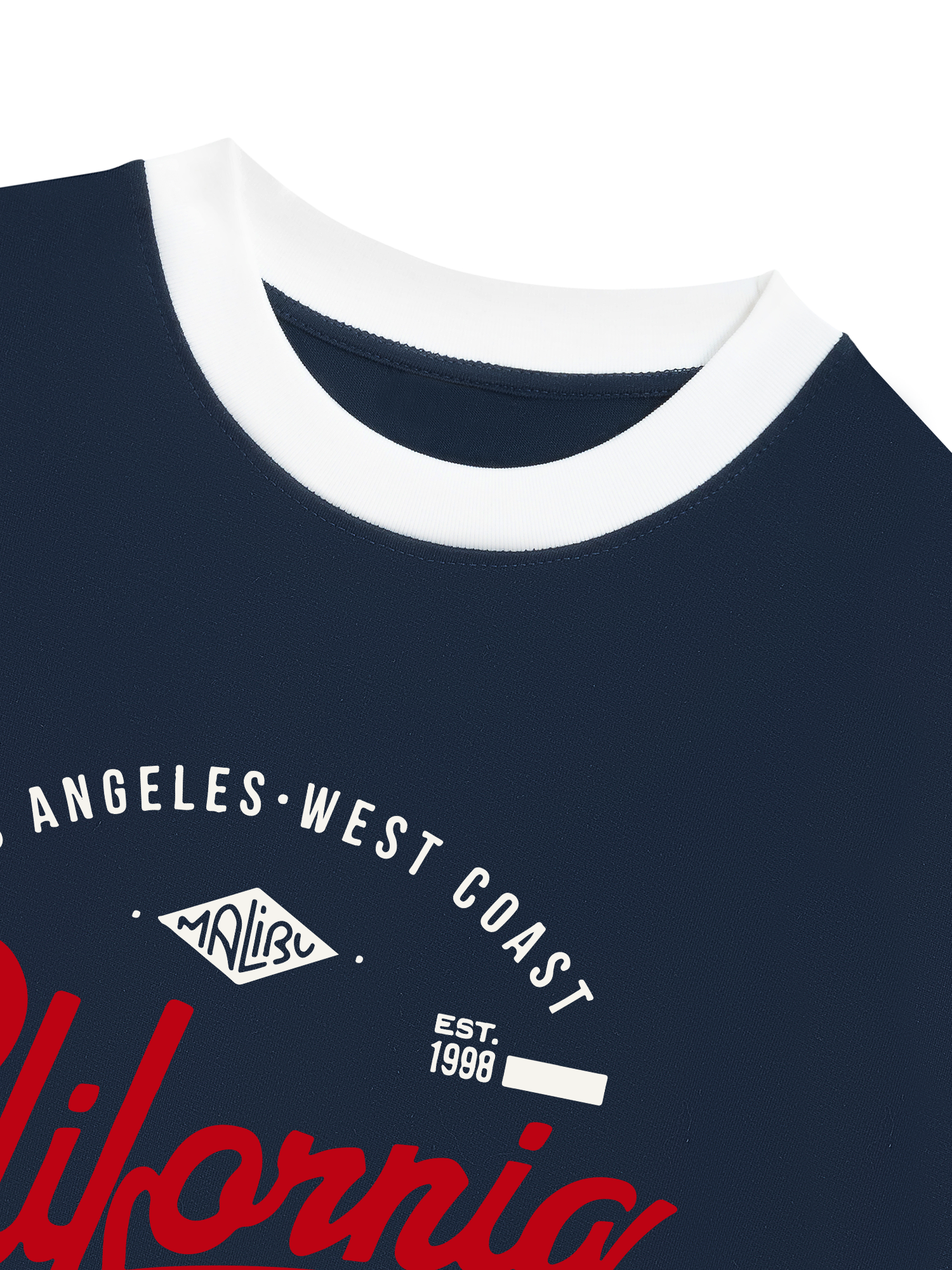 Áo Thun Ringer Relaxed Fit City Cali Long Beach