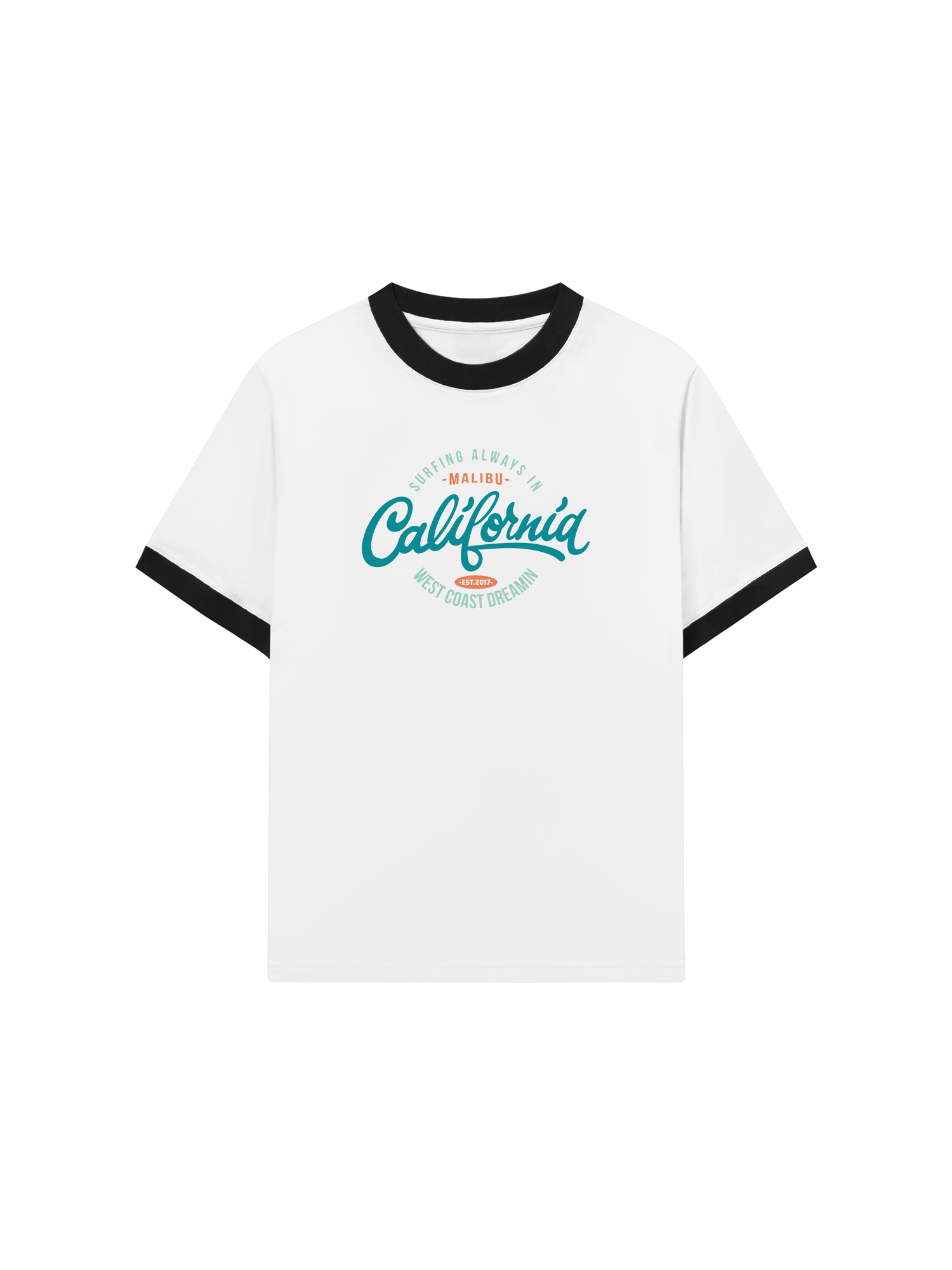 Áo Thun Ringer Relaxed Fit Malibu West Coast