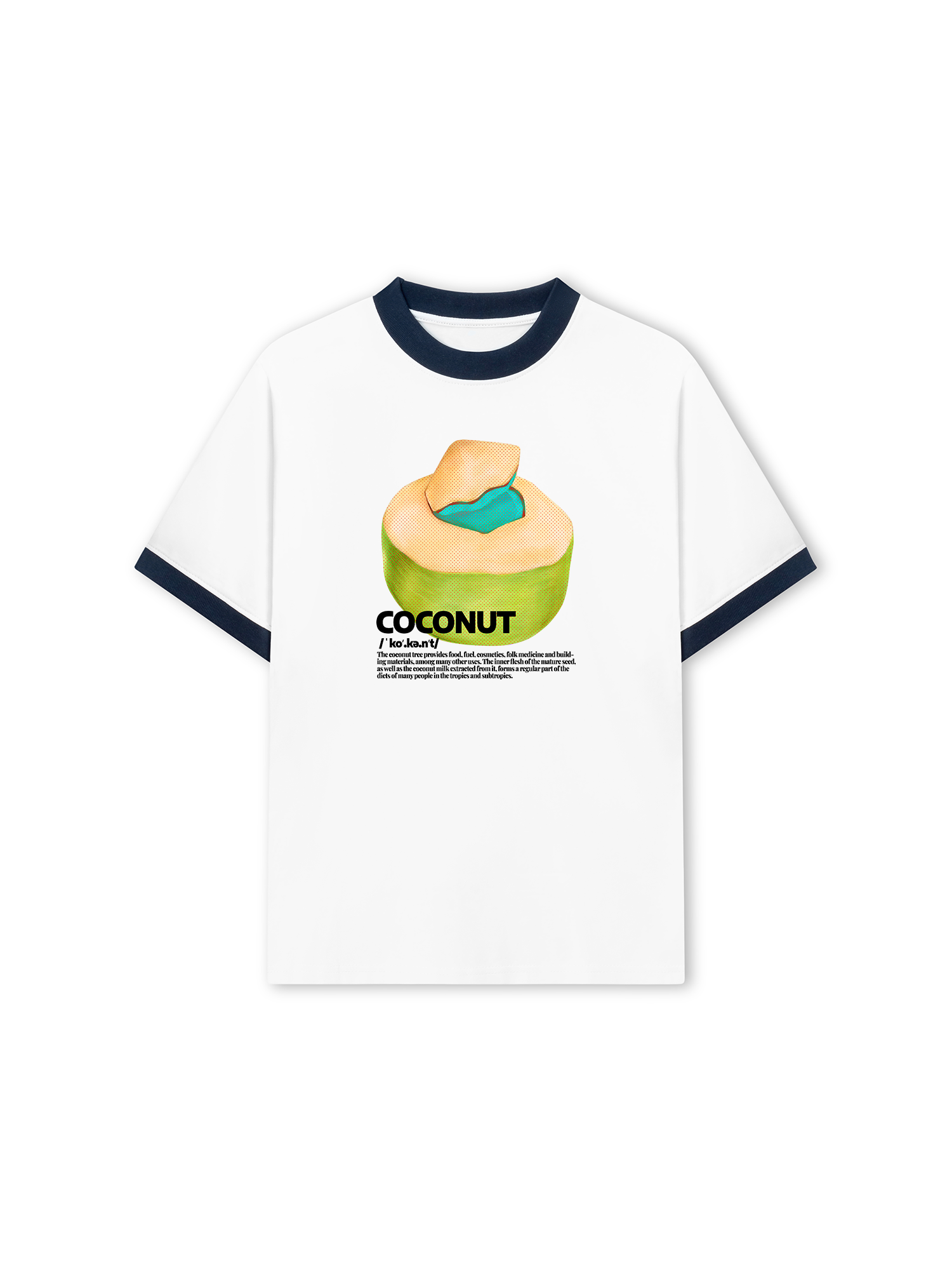 Áo Thun Ringer Relaxed Fit Tropical Coconut Retro