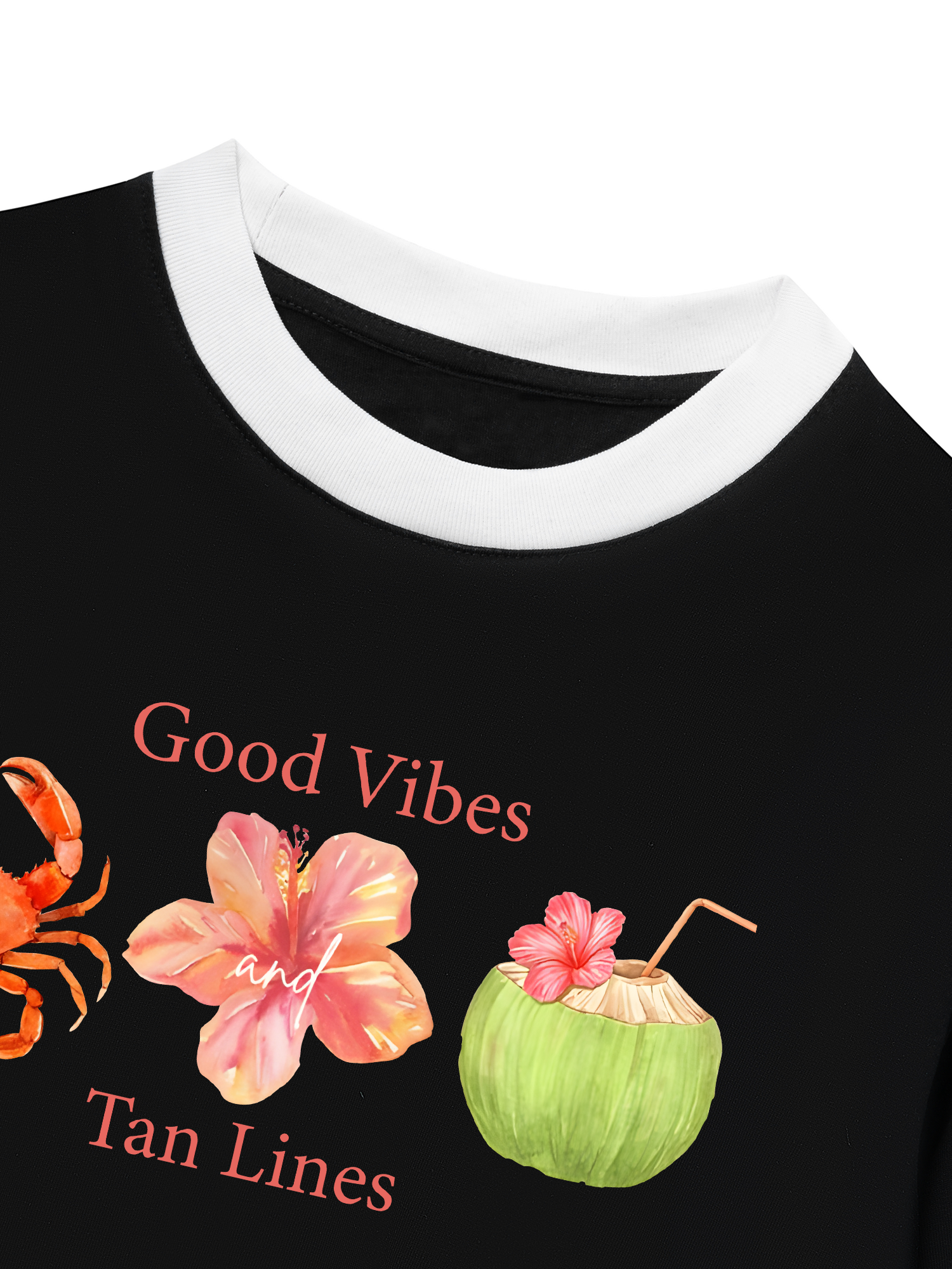 Áo Thun Ringer Relaxed Fit Tropical Good Vibes Tan Lines