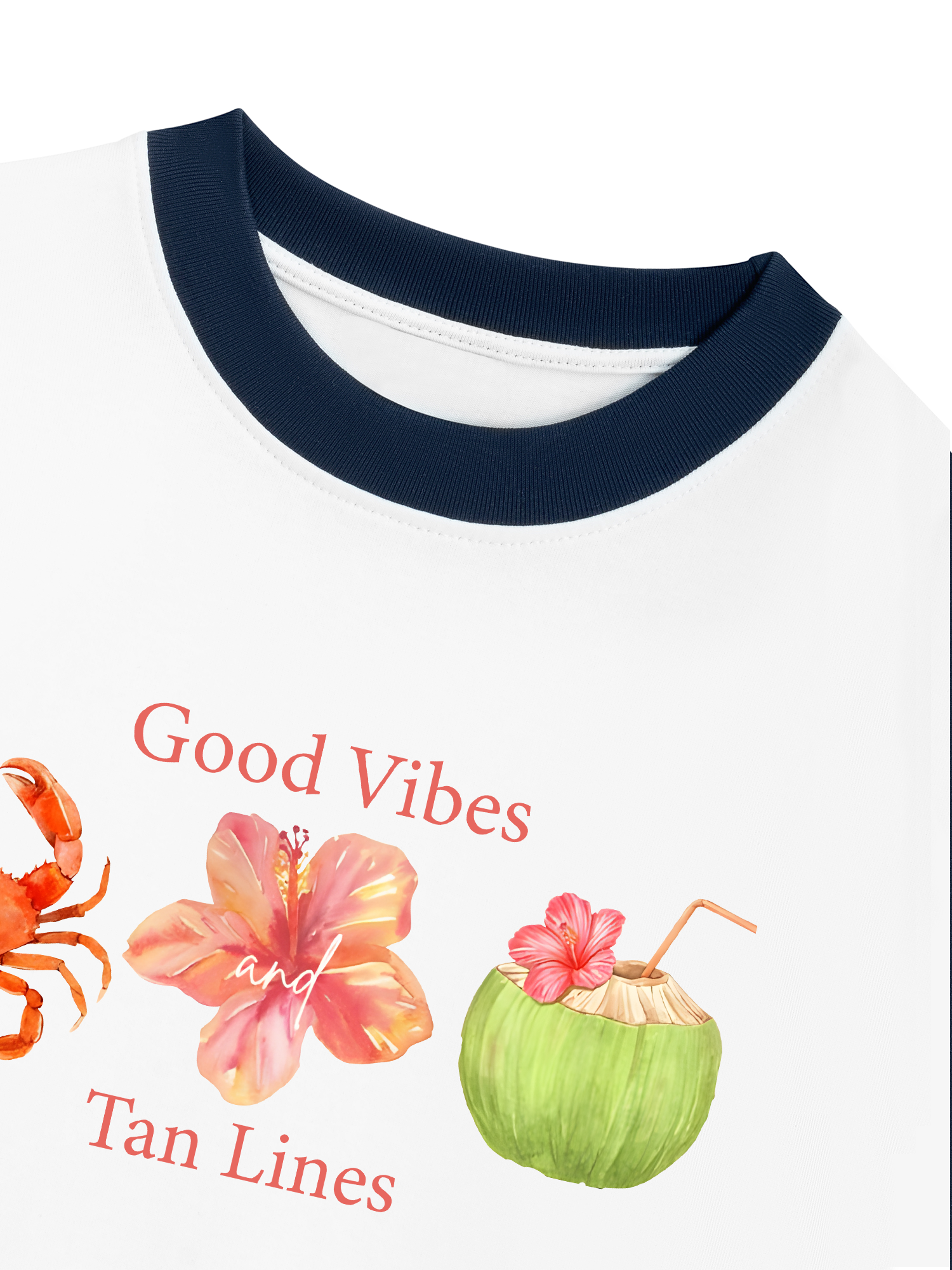 Áo Thun Ringer Relaxed Fit Tropical Good Vibes Tan Lines