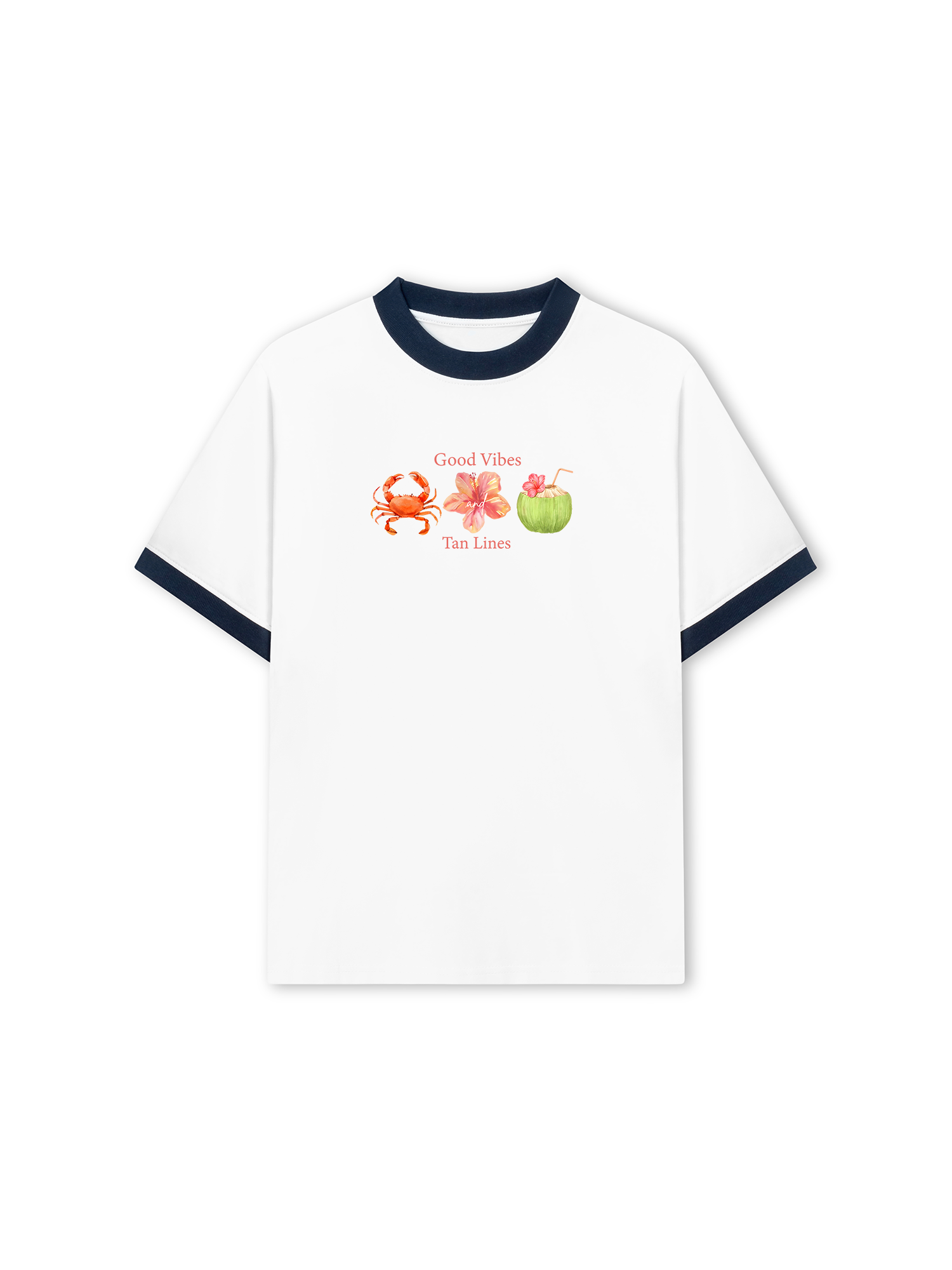 Áo Thun Ringer Relaxed Fit Tropical Good Vibes Tan Lines