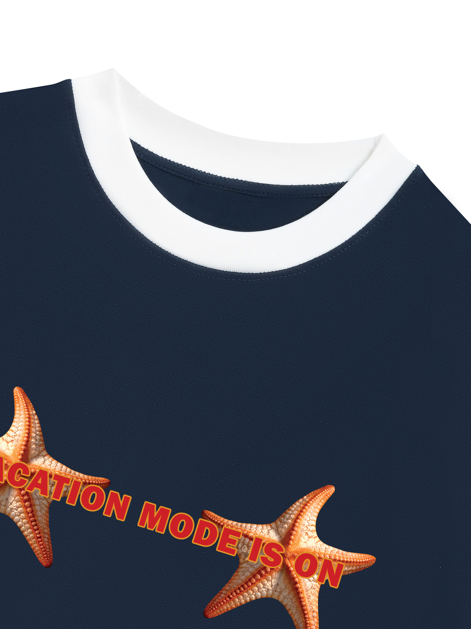 Áo Thun Ringer Relaxed Fit Tropical Starfish Vacation Mode Is On