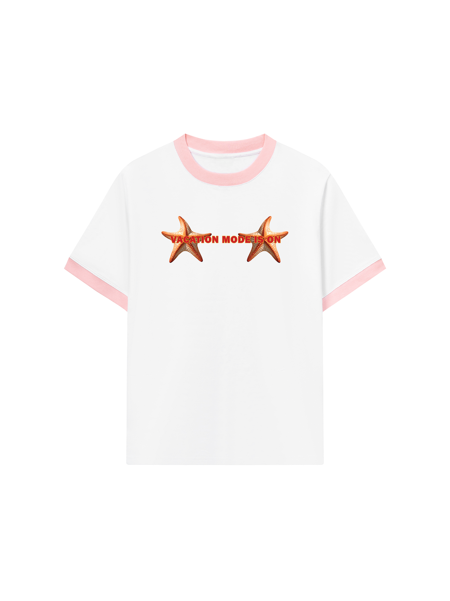 Áo Thun Ringer Relaxed Fit Tropical Starfish Vacation Mode Is On