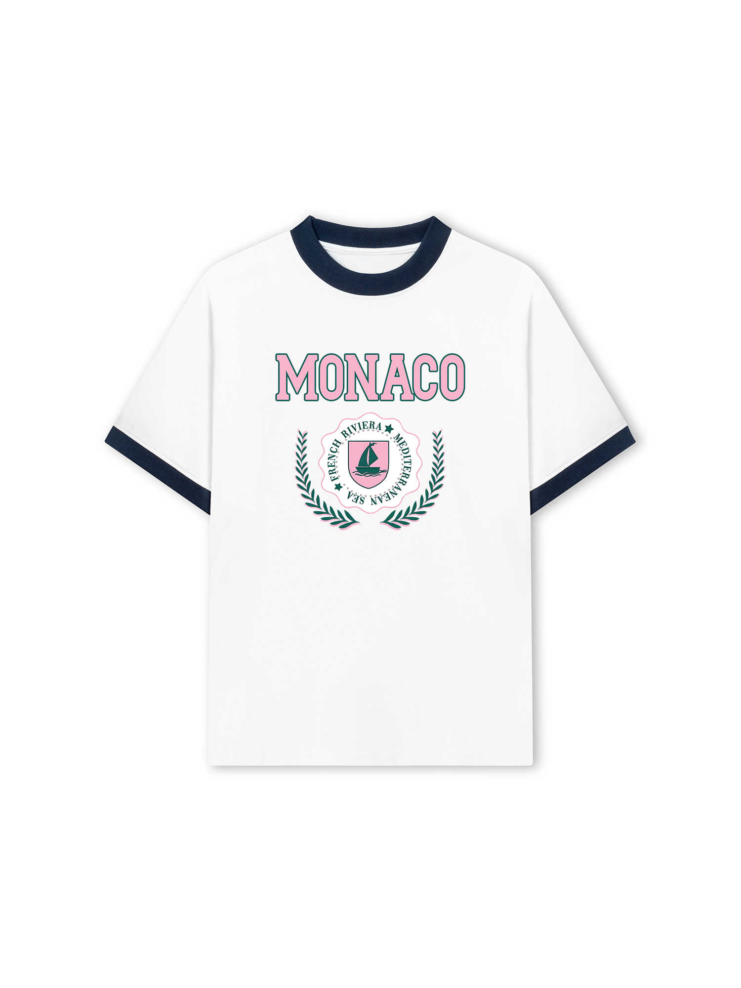 Áo Thun Ringer Relaxed Fit City Pink Monaco