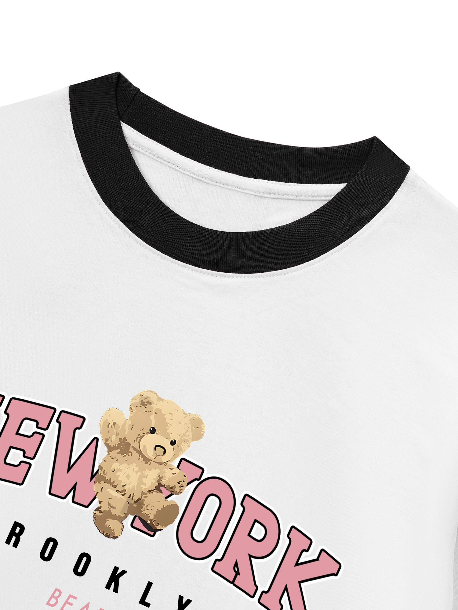 Áo Thun Ringer Relaxed Fit City Pink New York Bear