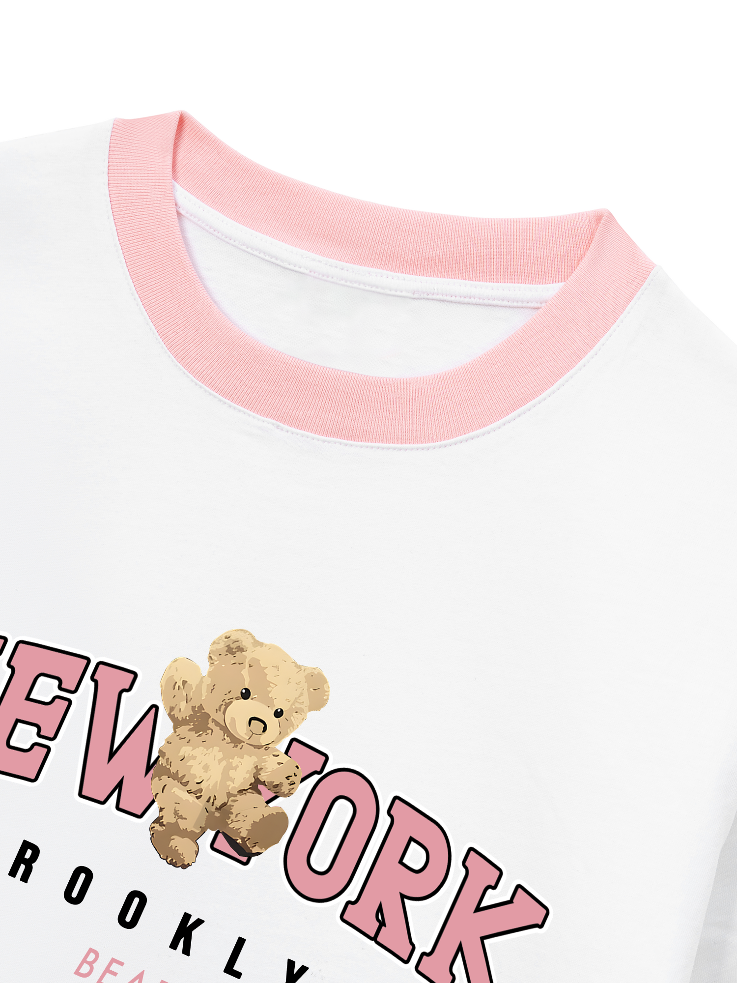 Áo Thun Ringer Relaxed Fit City Pink New York Bear