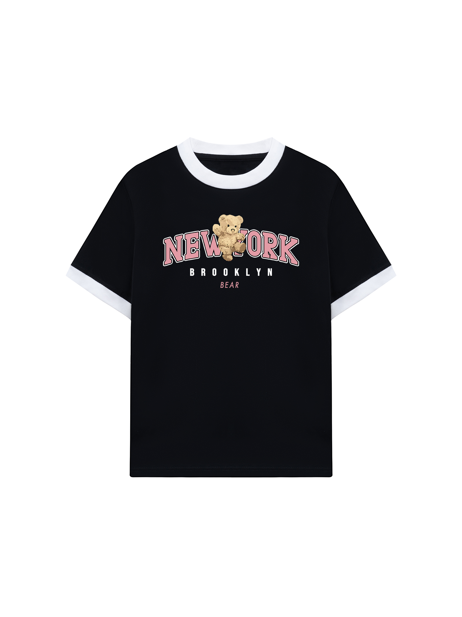 Áo Thun Ringer Relaxed Fit City Pink New York Bear