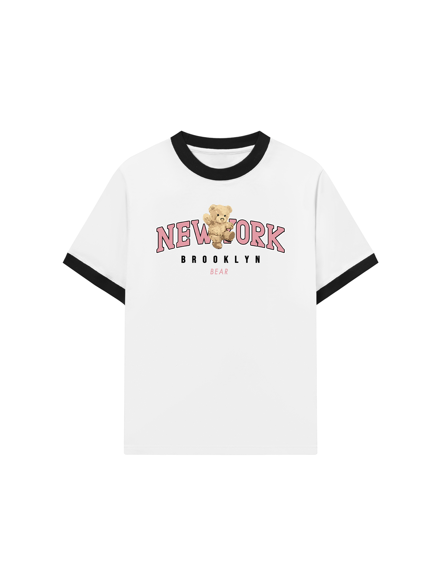 Áo Thun Ringer Relaxed Fit City Pink New York Bear