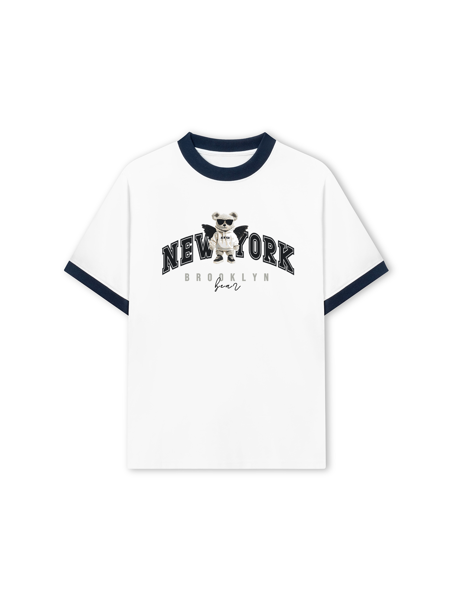 Áo Thun Ringer Relaxed Fit City New York Bear