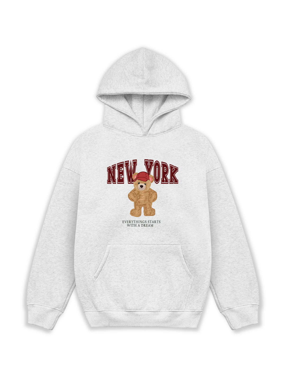 Áo Hoodie Nỉ Hai Da City New York Red Bear