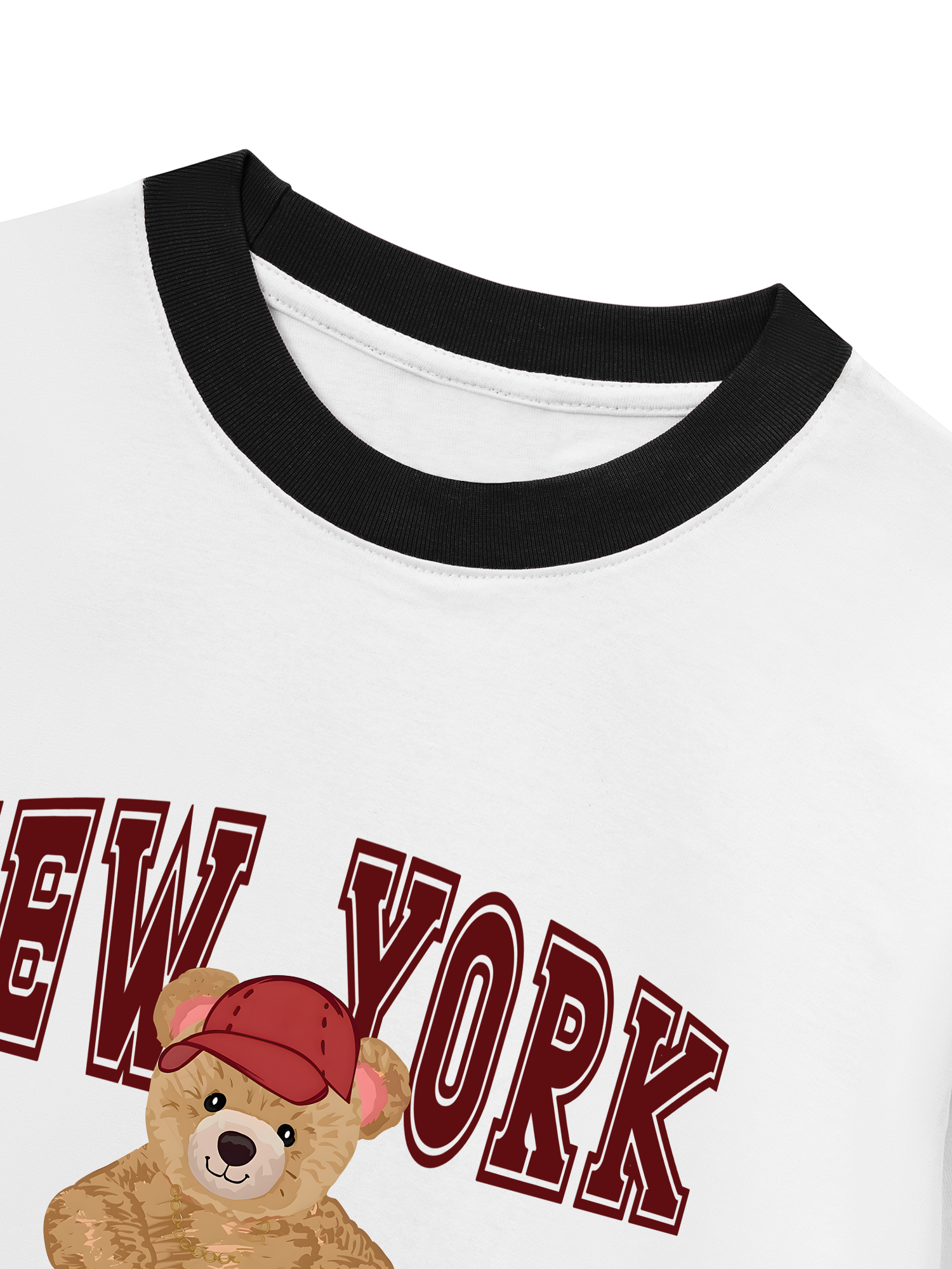 Áo Thun Ringer Relaxed Fit City New York Red Bear