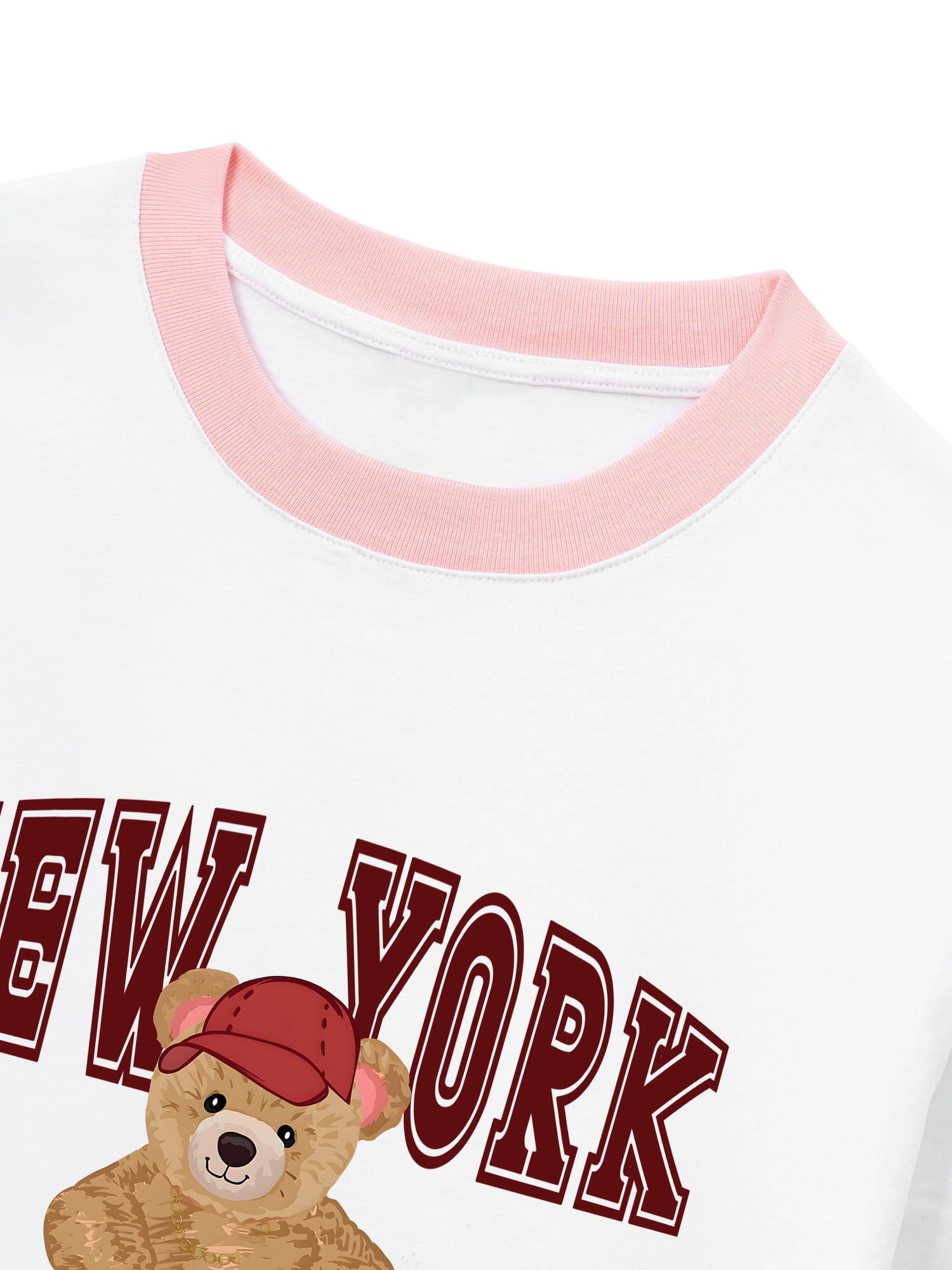 Áo Thun Ringer Relaxed Fit City New York Red Bear