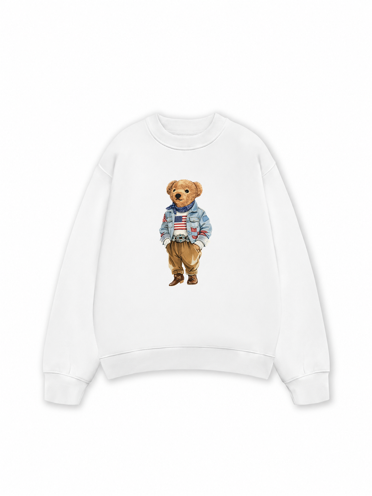 Áo Sweater Nỉ Hai Da Cowboy Bear