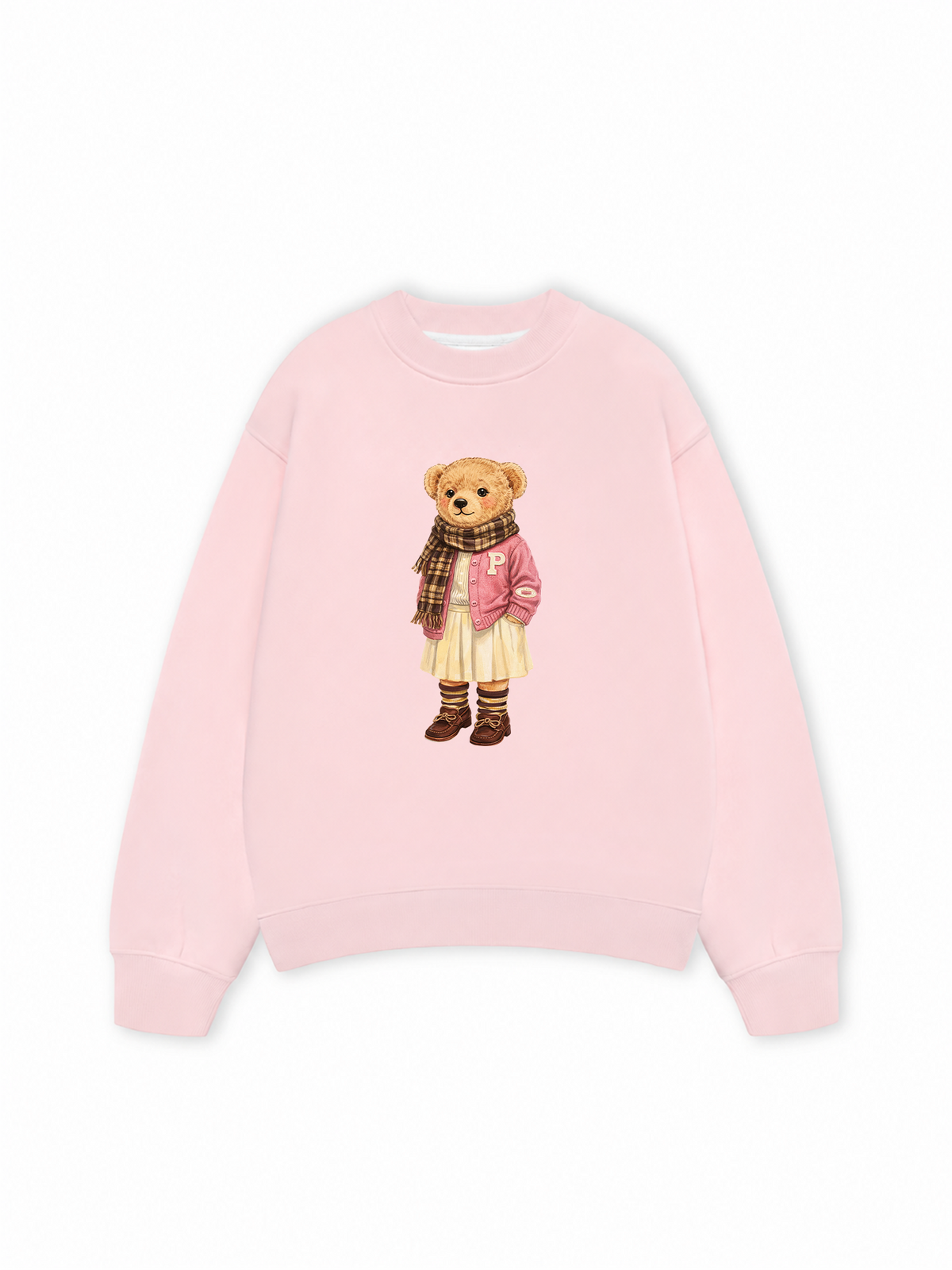 Áo Sweater Nỉ Hai Da Pink Girl Bear