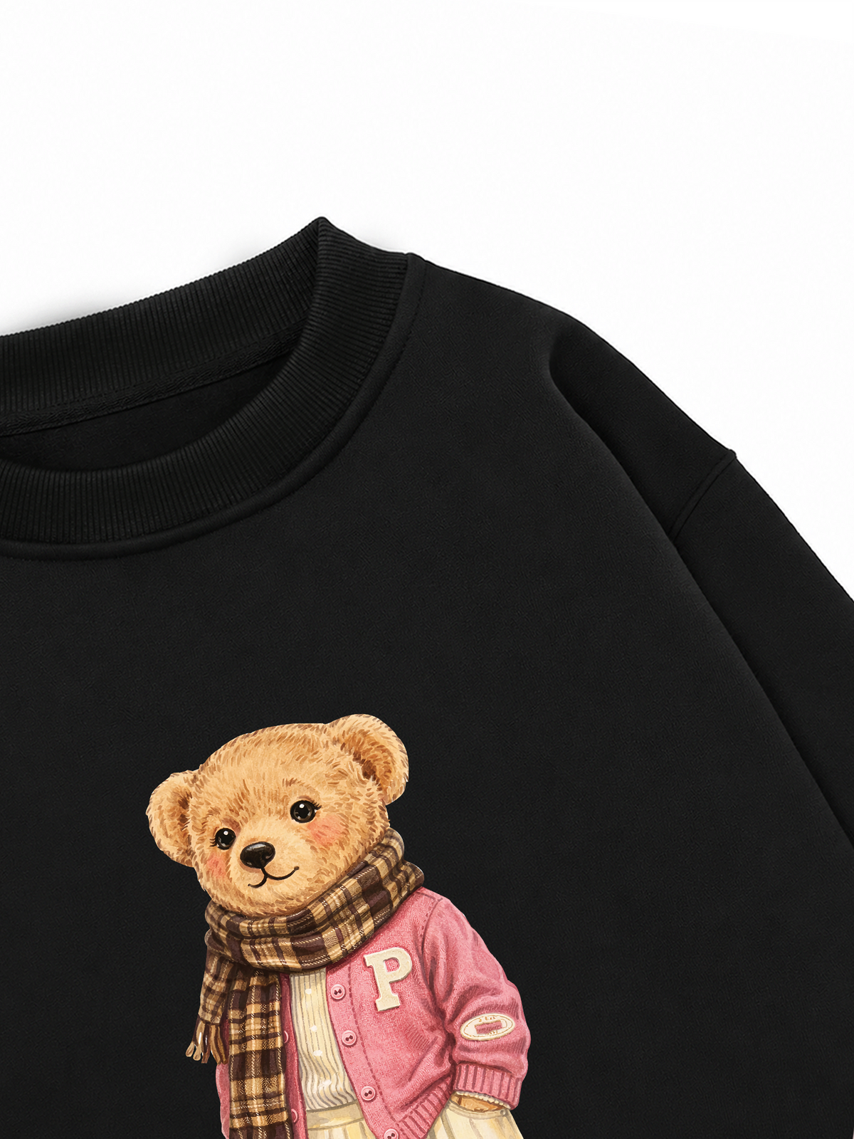Áo Sweater Nỉ Hai Da Pink Girl Bear