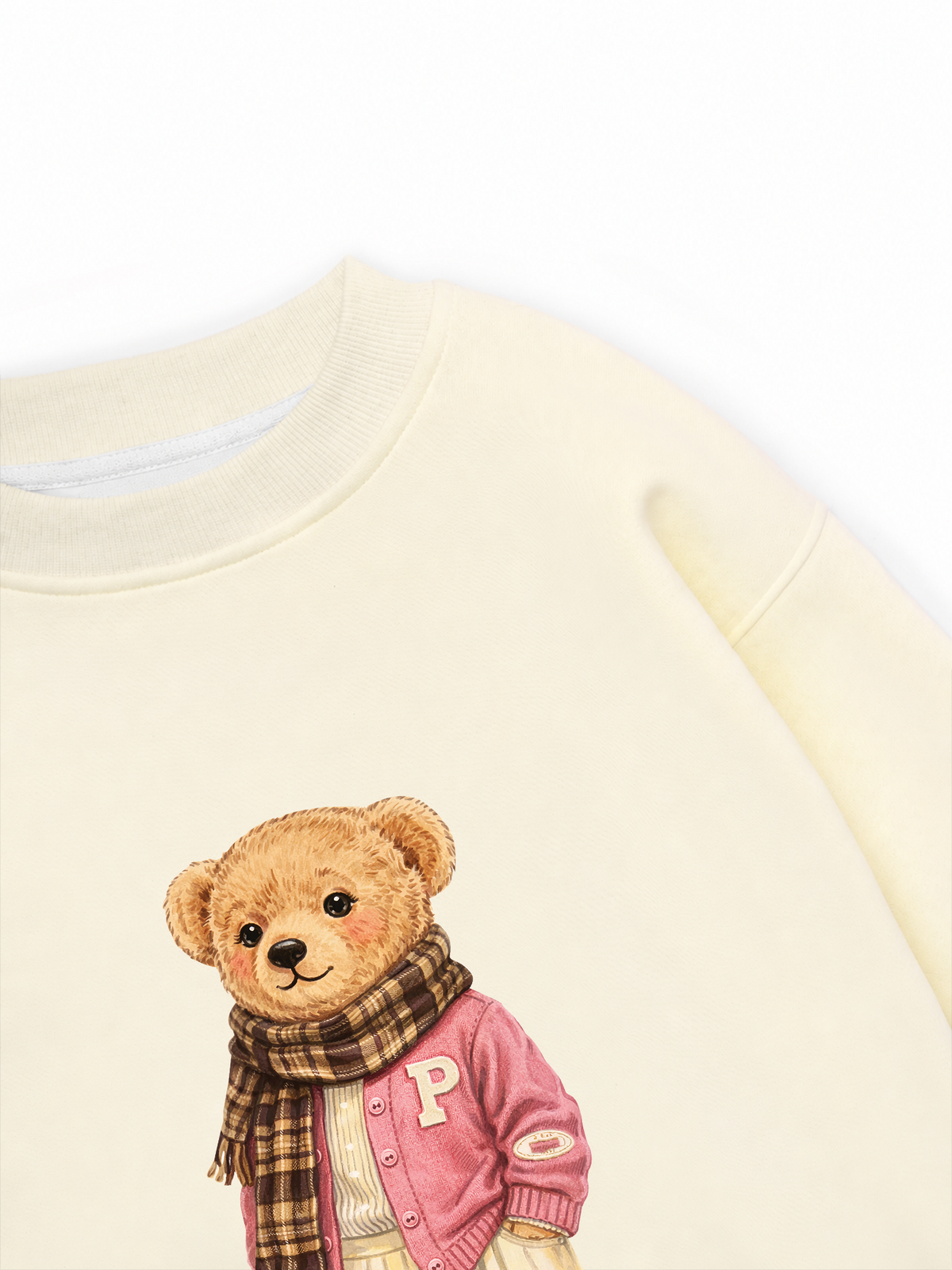 Áo Sweater Nỉ Hai Da Pink Girl Bear