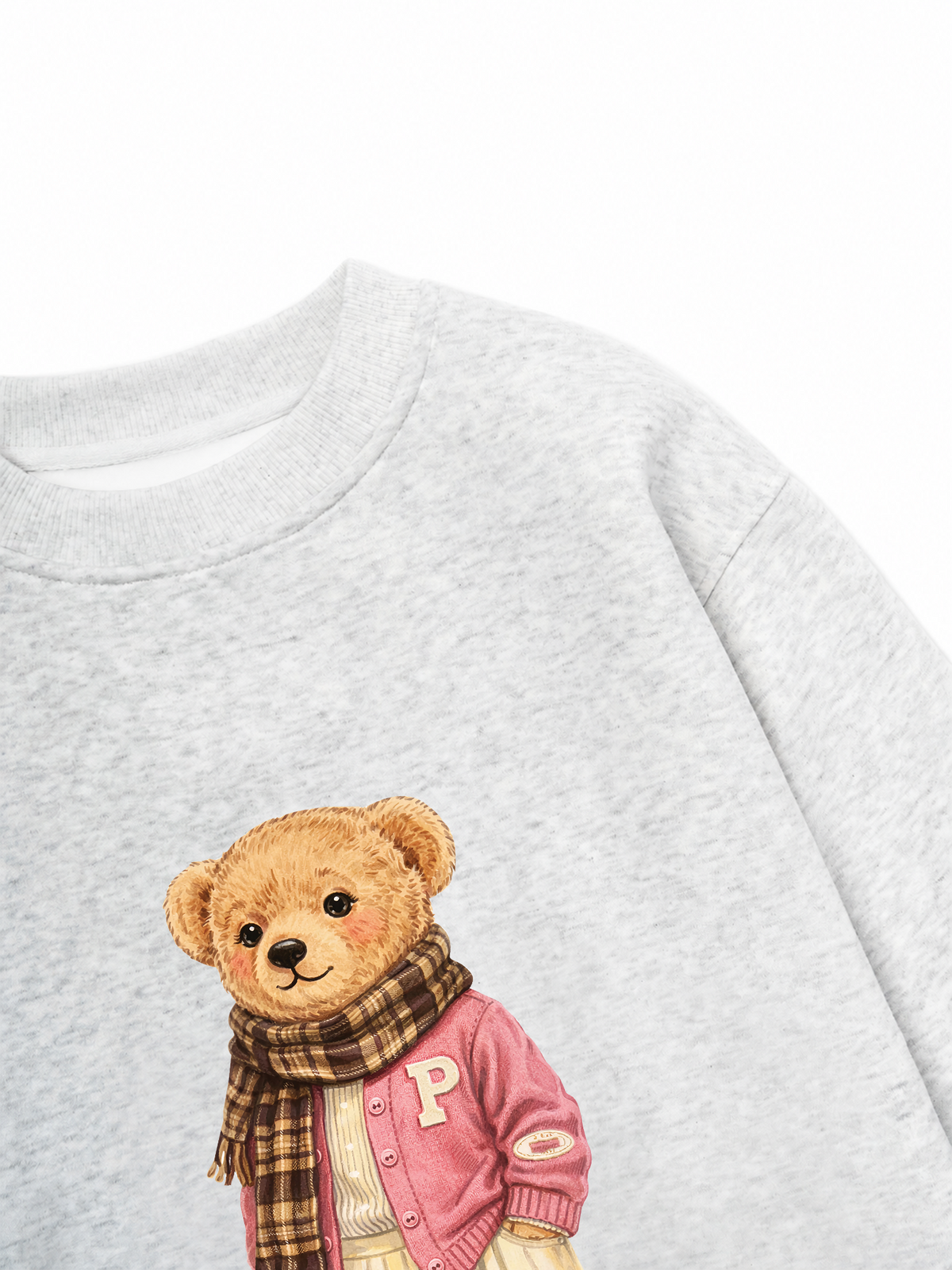 Áo Sweater Nỉ Hai Da Pink Girl Bear