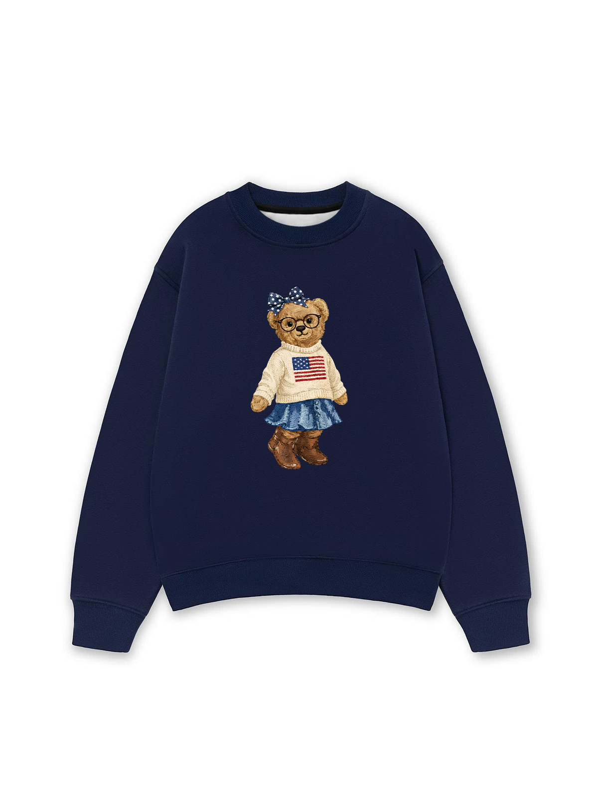 Áo Sweater Nỉ Hai Da Soft Girl Bear
