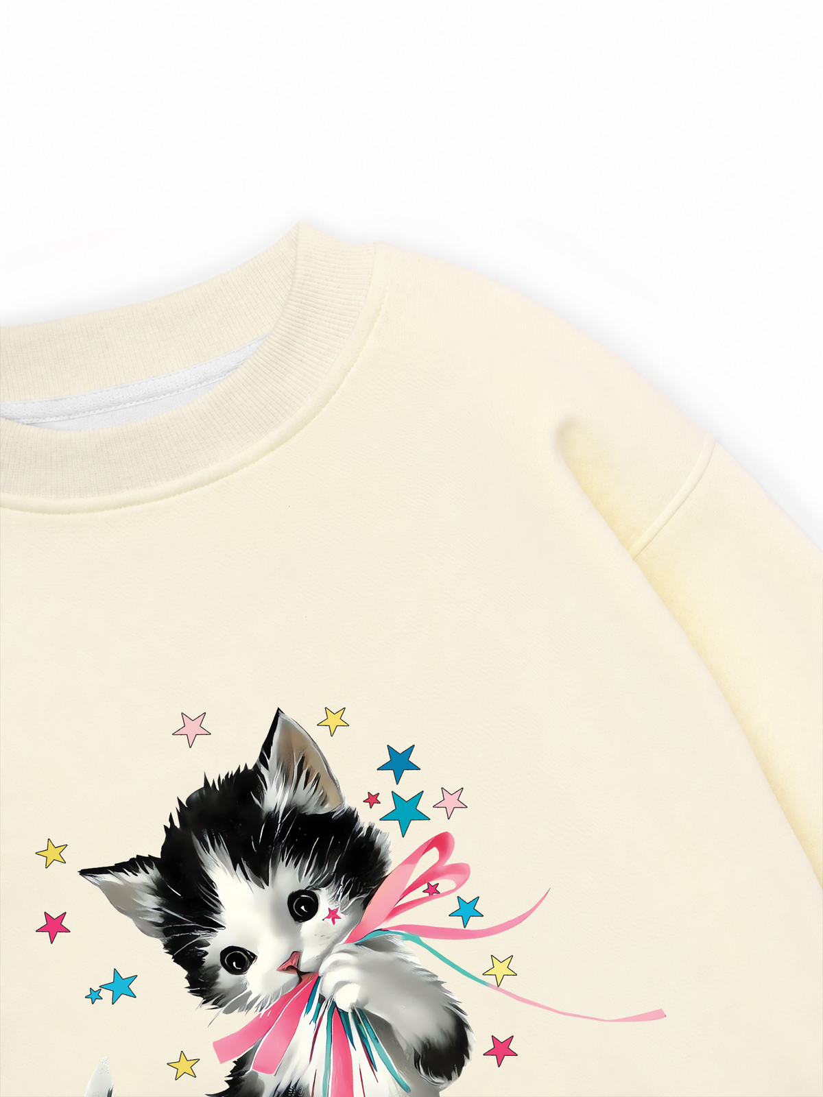 Áo Sweater Nỉ Hai Da Soft Paw Cute Cat With Star
