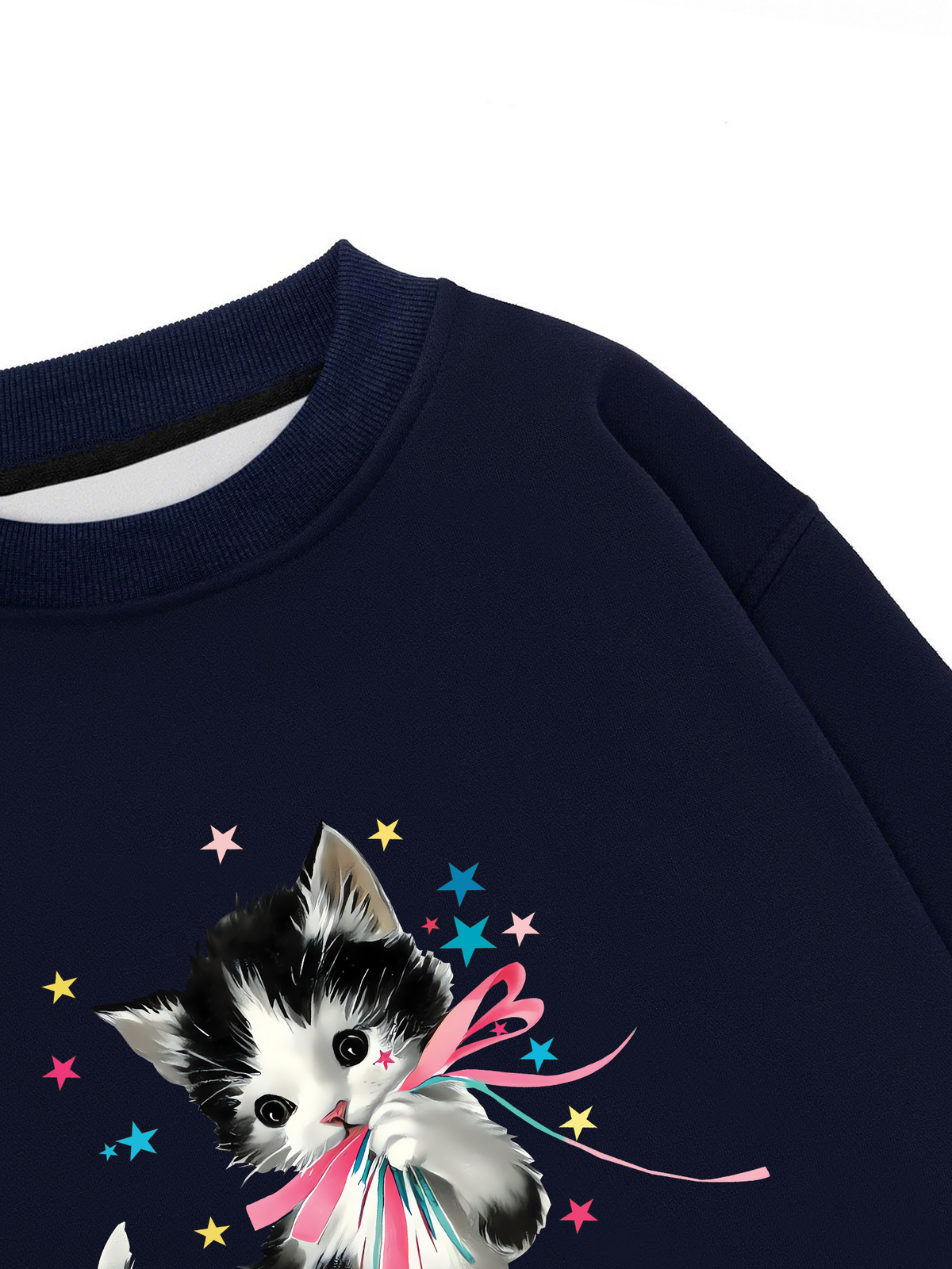 Áo Sweater Nỉ Hai Da Soft Paw Cute Cat With Star