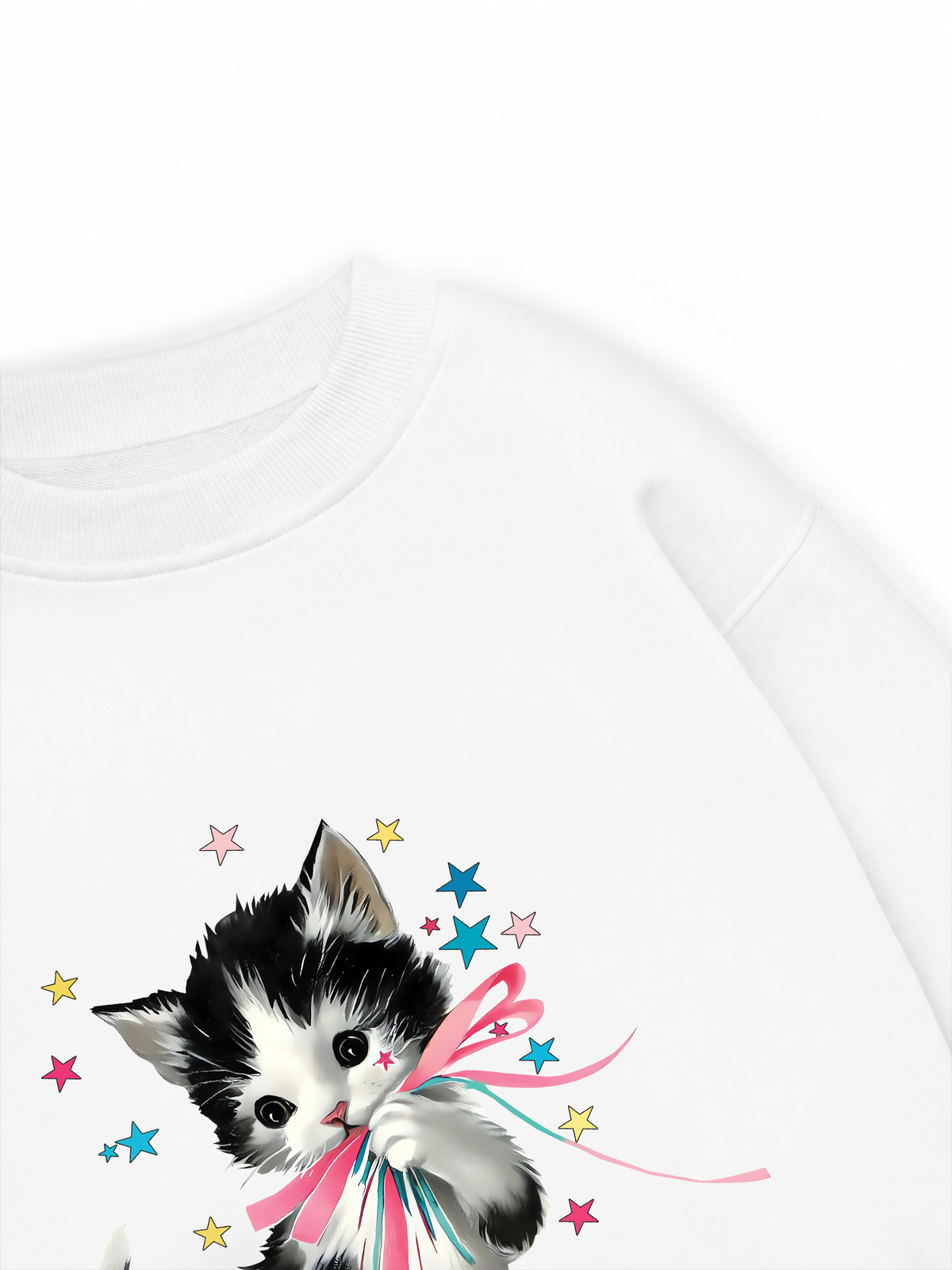 Áo Sweater Nỉ Hai Da Soft Paw Cute Cat With Star