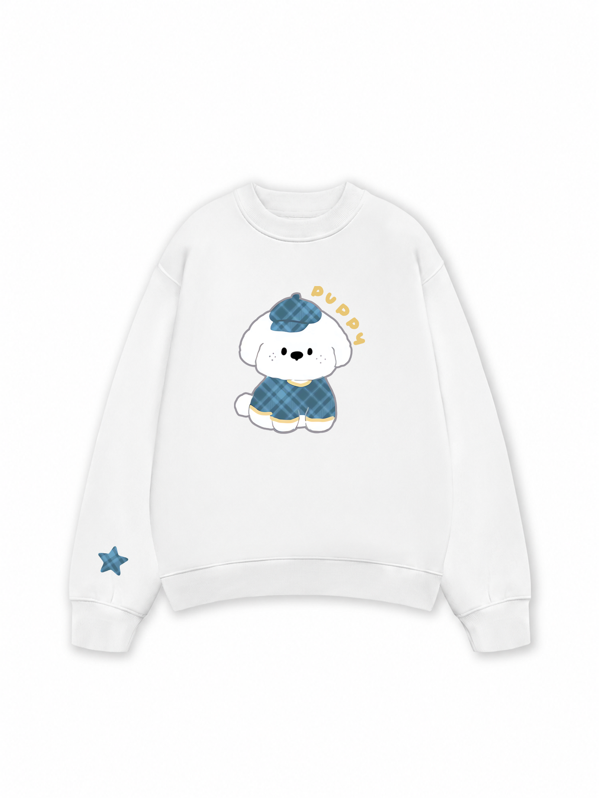 Áo Sweater Nỉ Hai Da Soft Paw Blue Puppy