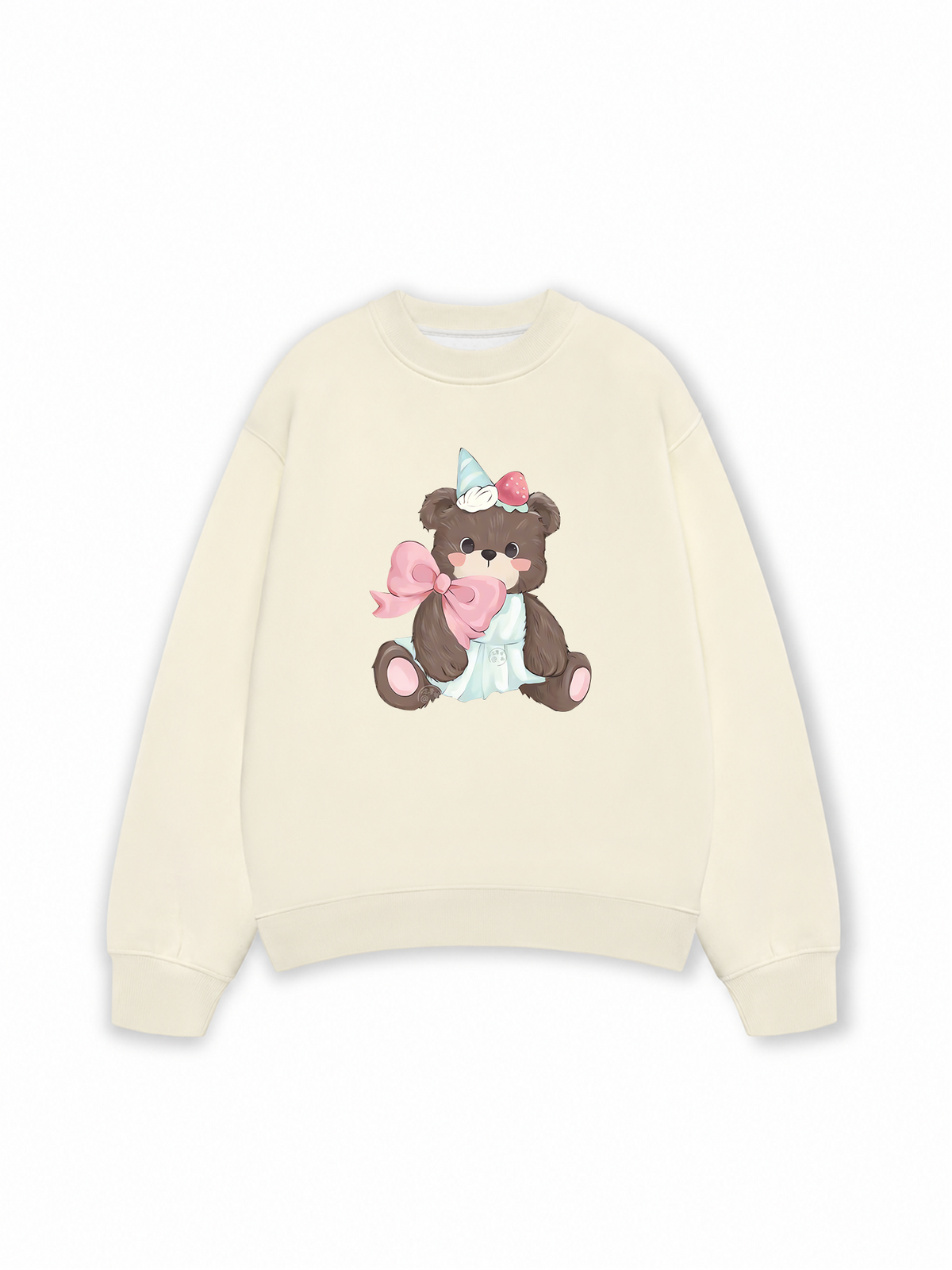 Áo Sweater Nỉ Hai Da Soft Paw Strawberry Bear