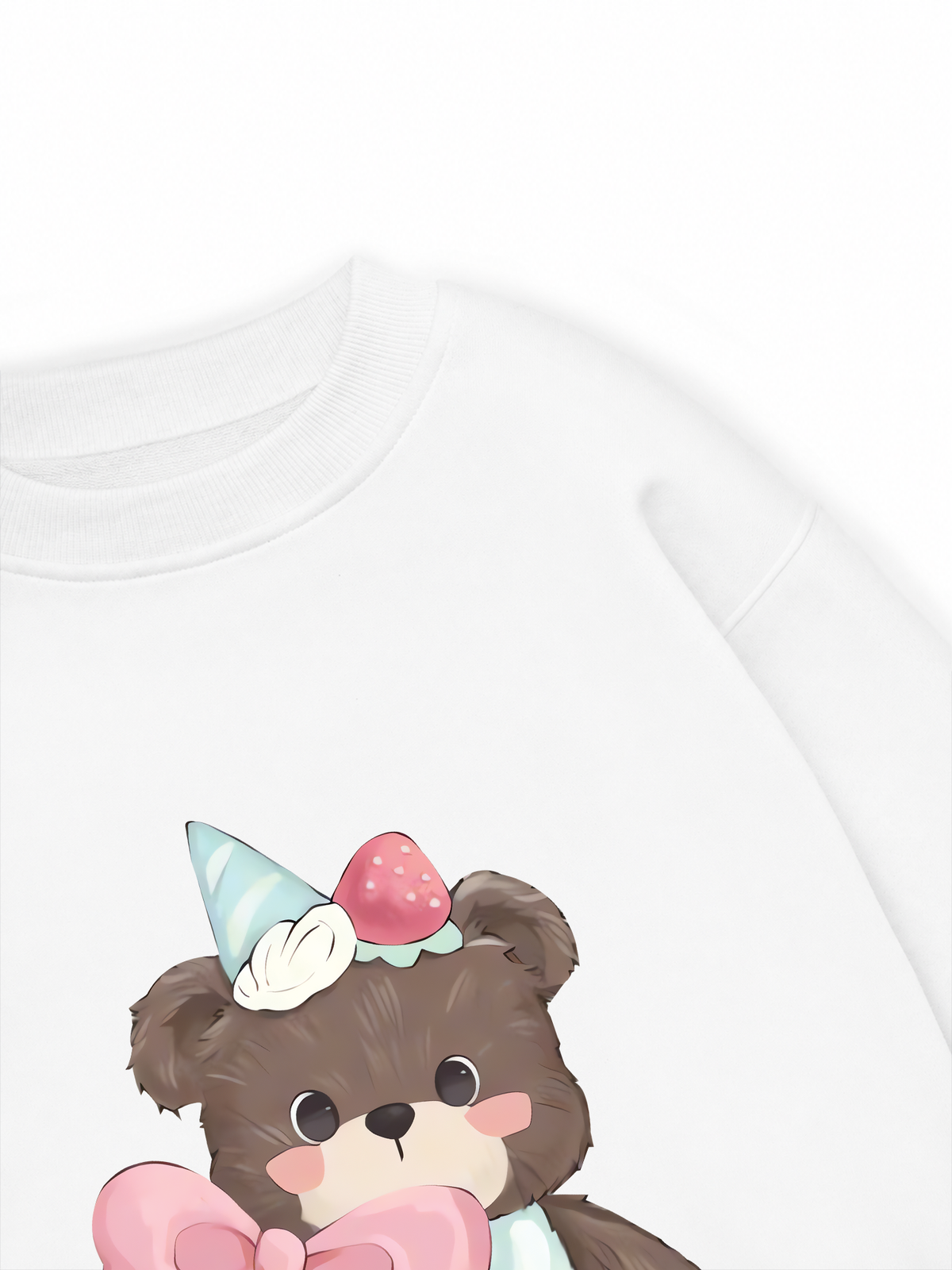 Áo Sweater Nỉ Hai Da Soft Paw Strawberry Bear