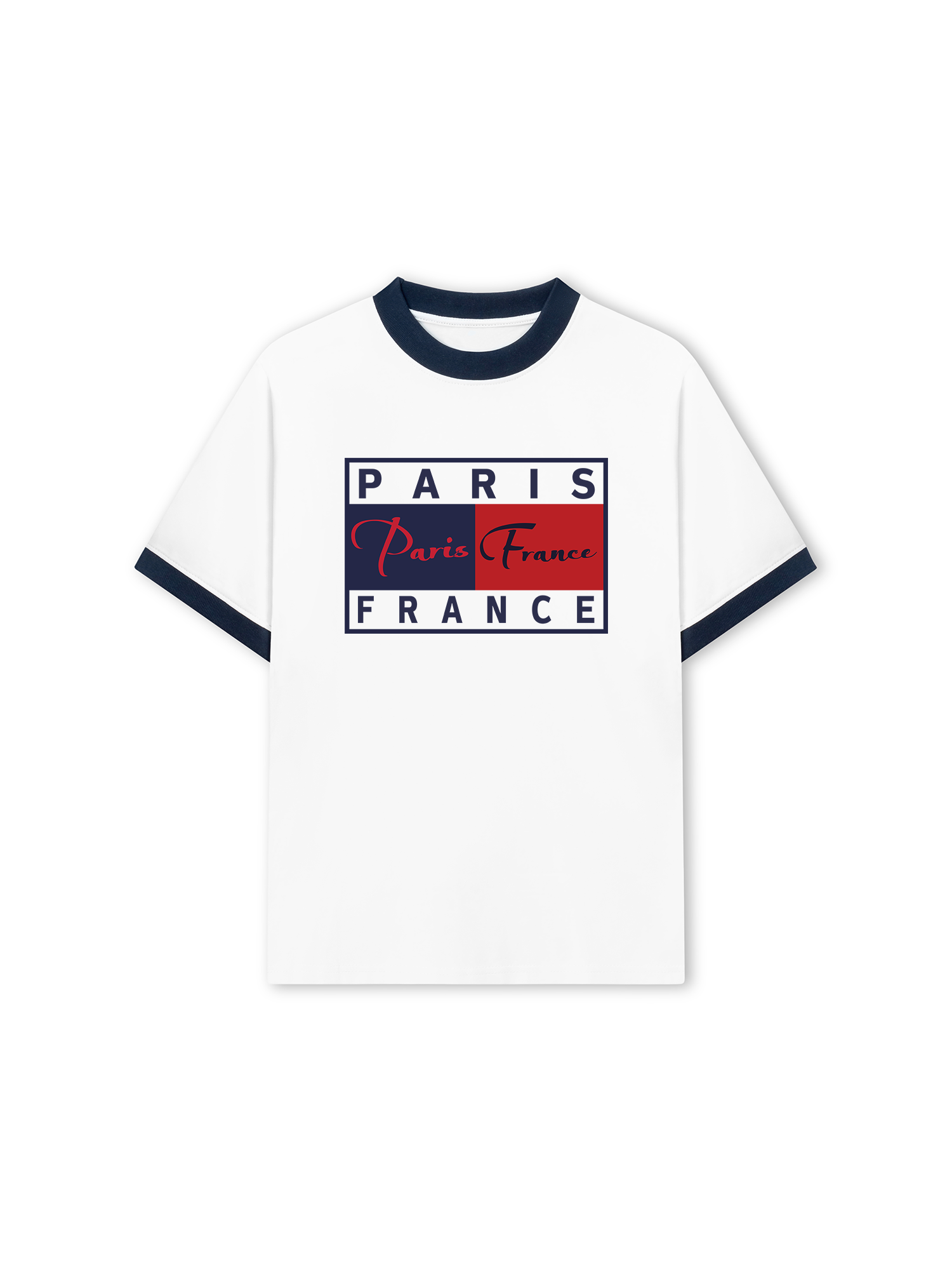 Áo Thun Ringer Relaxed Fit Basic Paris France