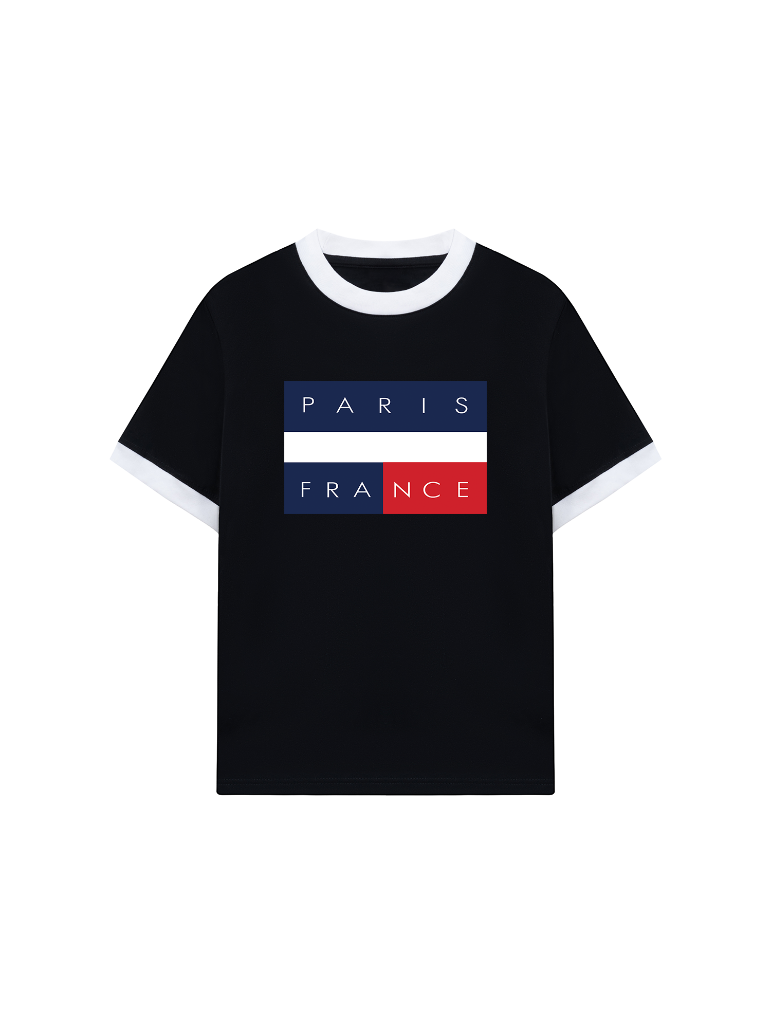 Áo Thun Ringer Relaxed Fit Paris France Flag