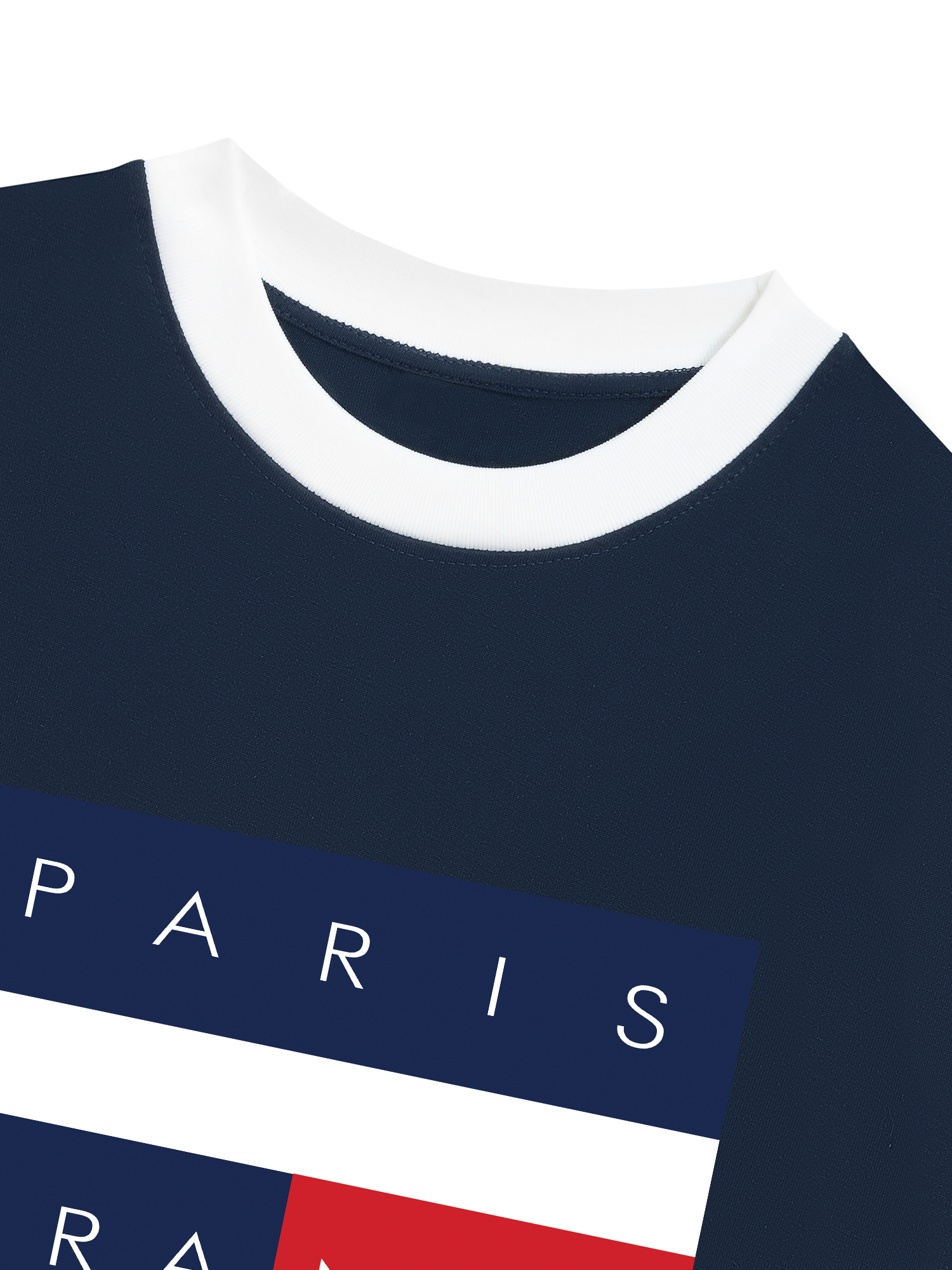 Áo Thun Ringer Relaxed Fit Paris France Flag