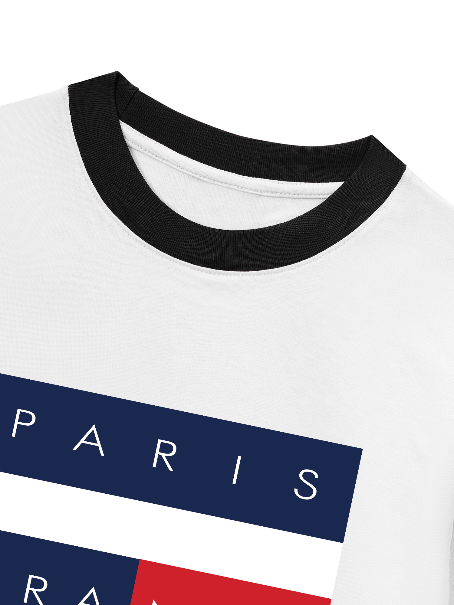 Áo Thun Ringer Relaxed Fit Paris France Flag