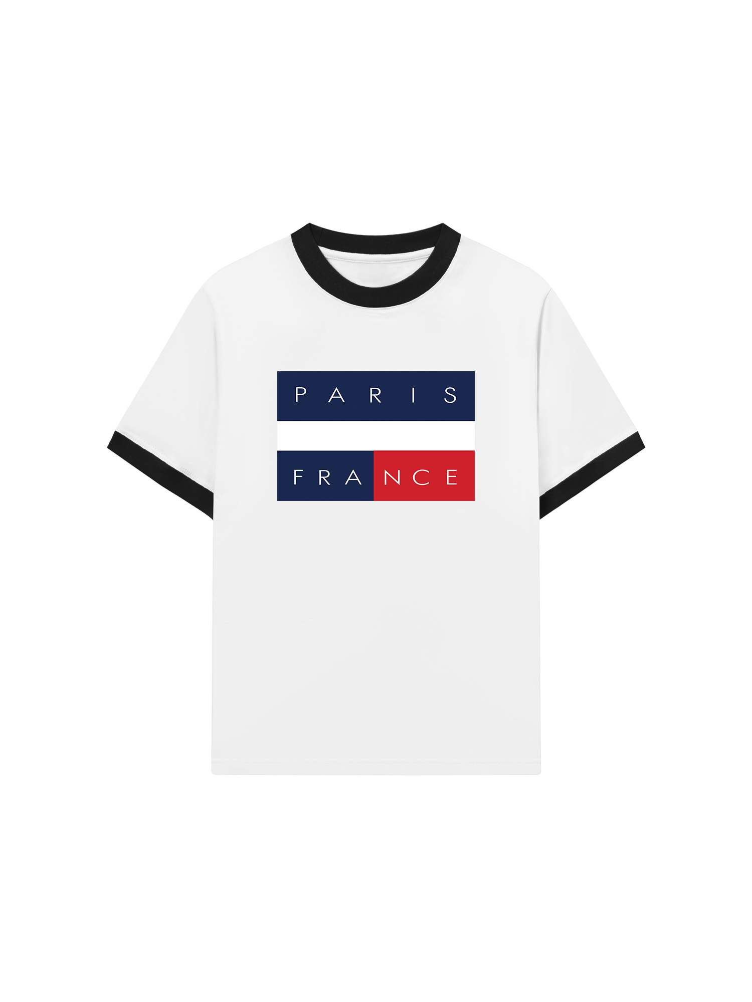 Áo Thun Ringer Relaxed Fit Paris France Flag