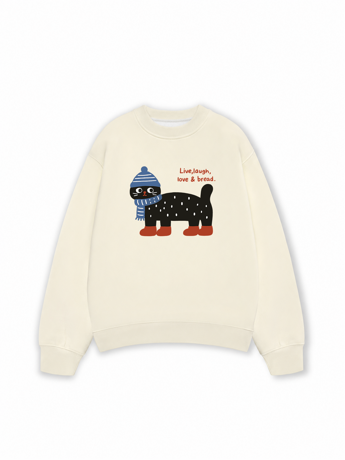 Áo Sweater Nỉ Hai Da Cozy Day Live Laugh Cat