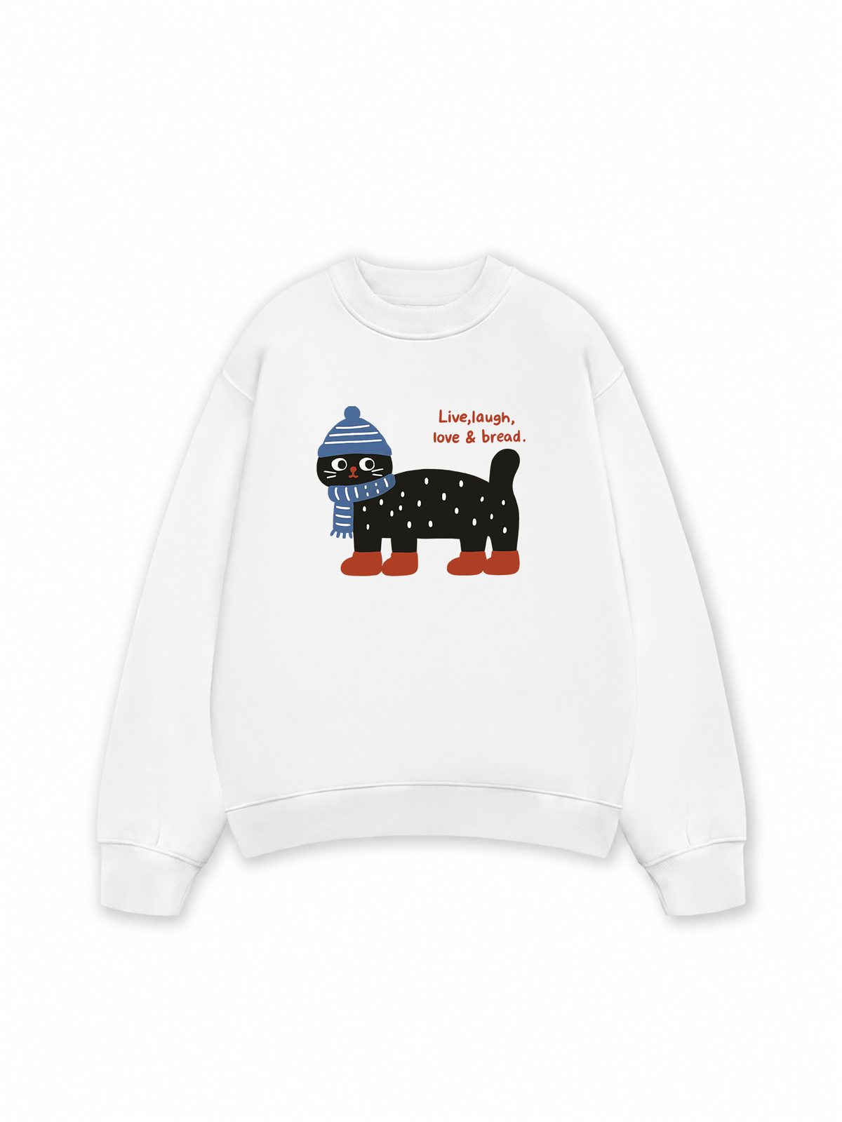 Áo Sweater Nỉ Hai Da Cozy Day Live Laugh Cat