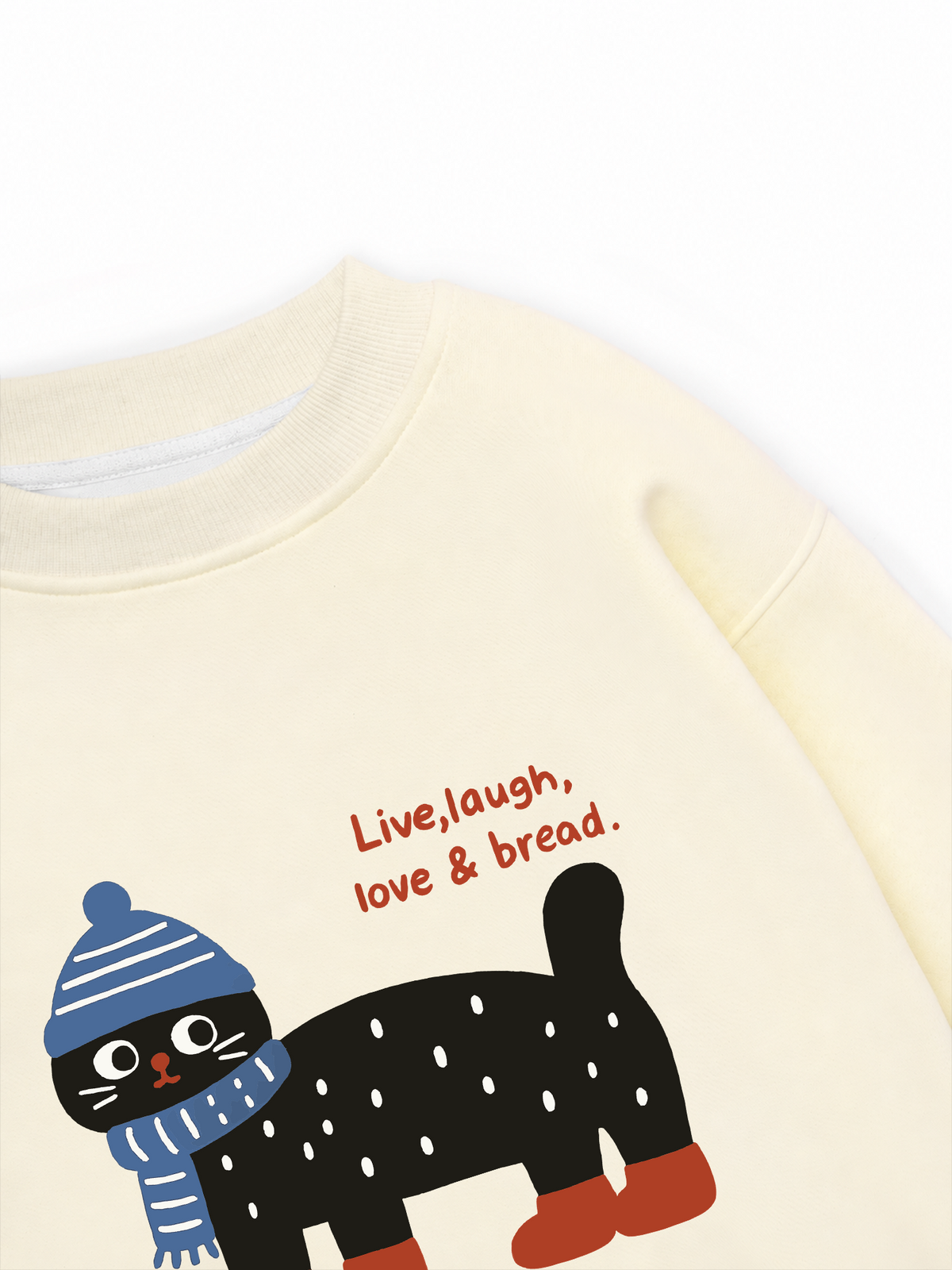 Áo Sweater Nỉ Hai Da Cozy Day Live Laugh Cat