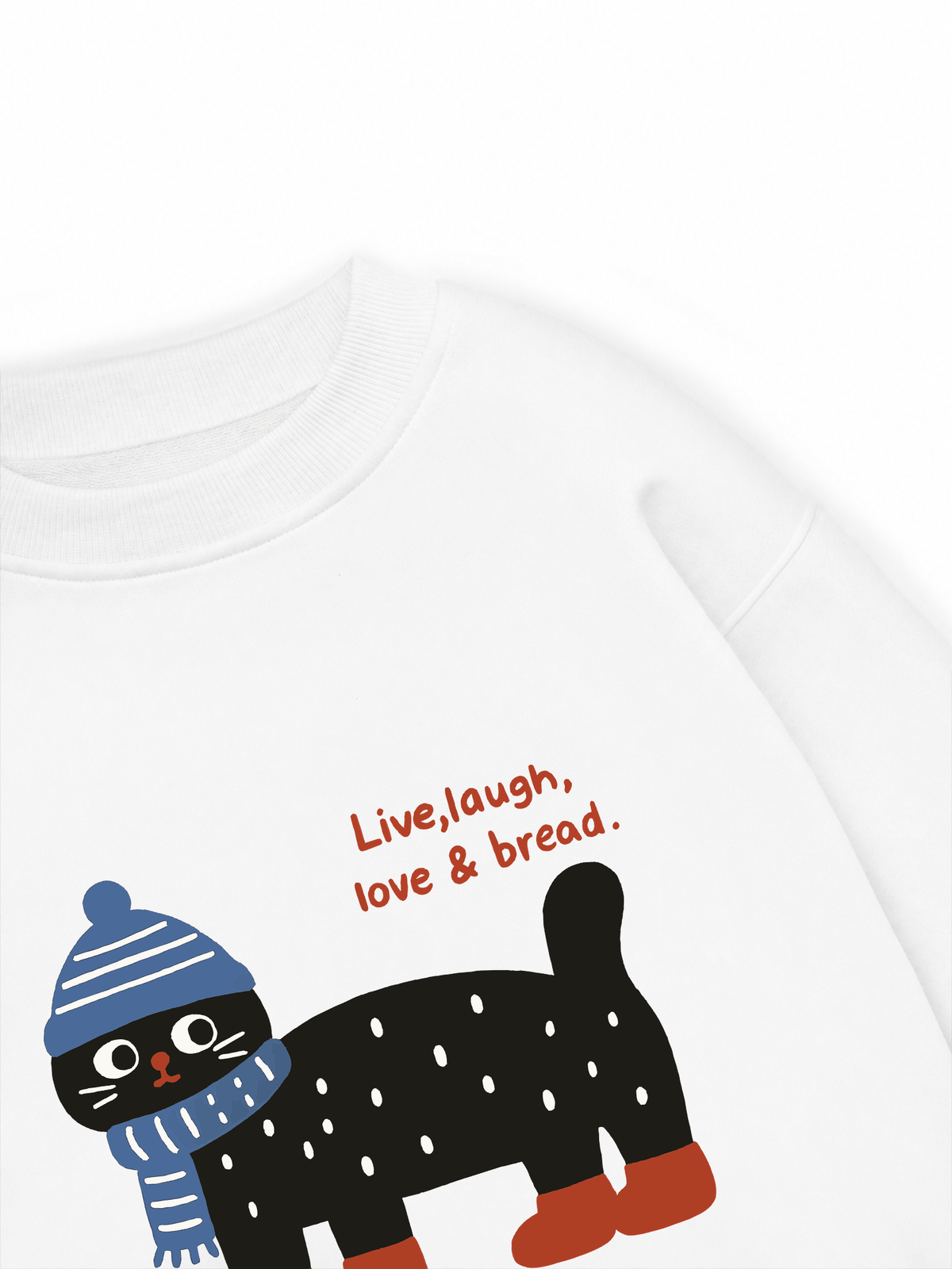 Áo Sweater Nỉ Hai Da Cozy Day Live Laugh Cat