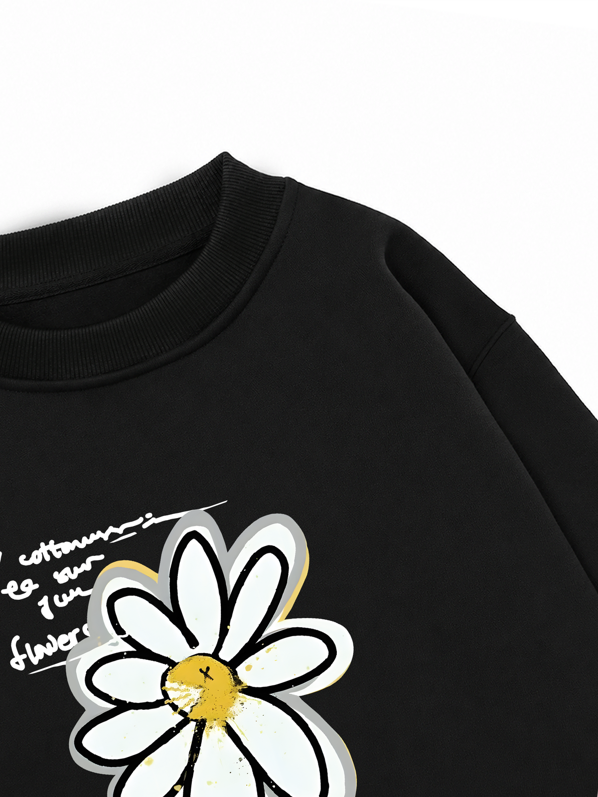 Áo Sweater Nỉ Hai Da Cotton Usa Daisy Flower