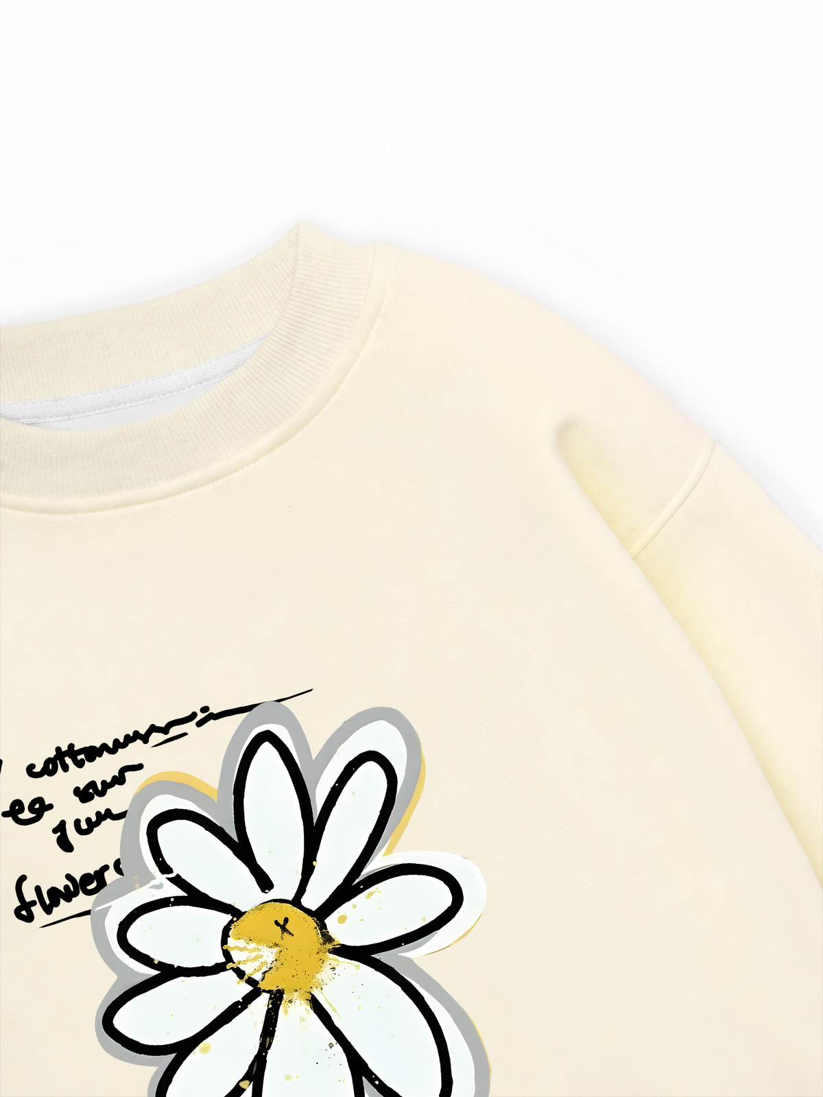 Áo Sweater Nỉ Hai Da Cotton Usa Daisy Flower